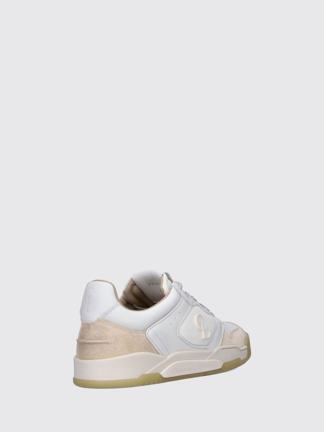 Christian Louboutin Men Christian Louboutin Bsktball 1 Retro Calfskin And Mesh Low Top Trainers CHRISTIAN LOUBOUTIN