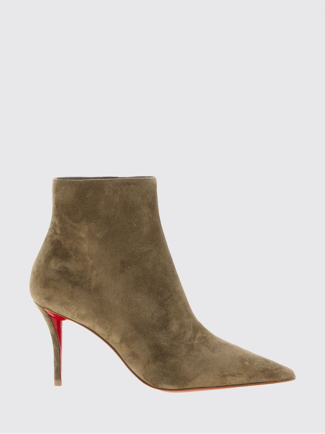 Christian Louboutin Women Christian Louboutin Miss Z Suede Ankle Boots With Stiletto Heel And Zip CHRISTIAN LOUBOUTIN