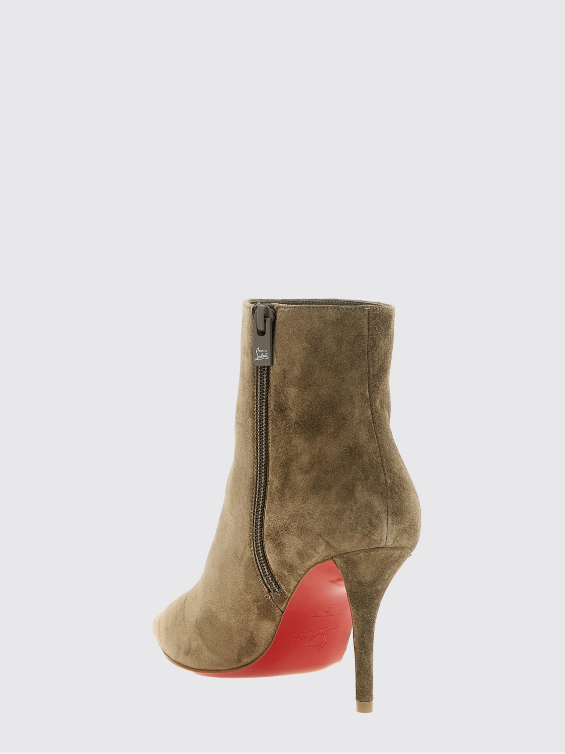 Christian Louboutin Women Christian Louboutin Miss Z Suede Ankle Boots With Stiletto Heel And Zip CHRISTIAN LOUBOUTIN