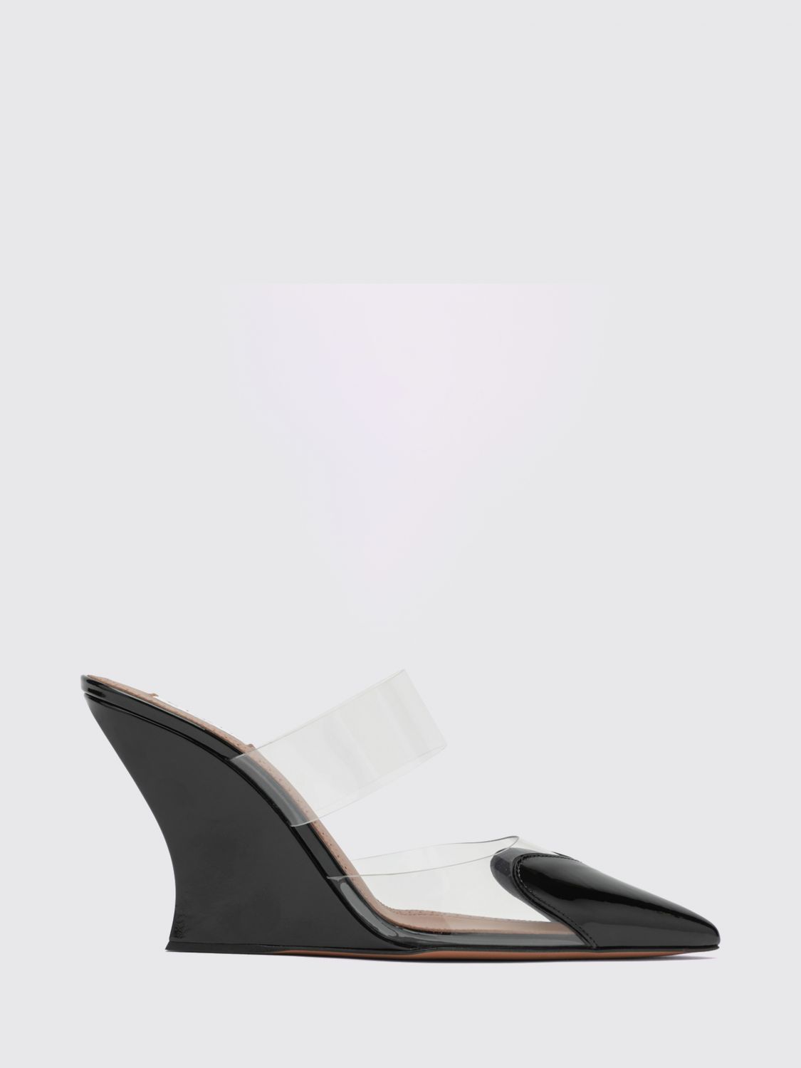 AlaiA Women Le Cå“Ur Alaia Heart-Print Patent Leather High-Heel Mules ALAIA