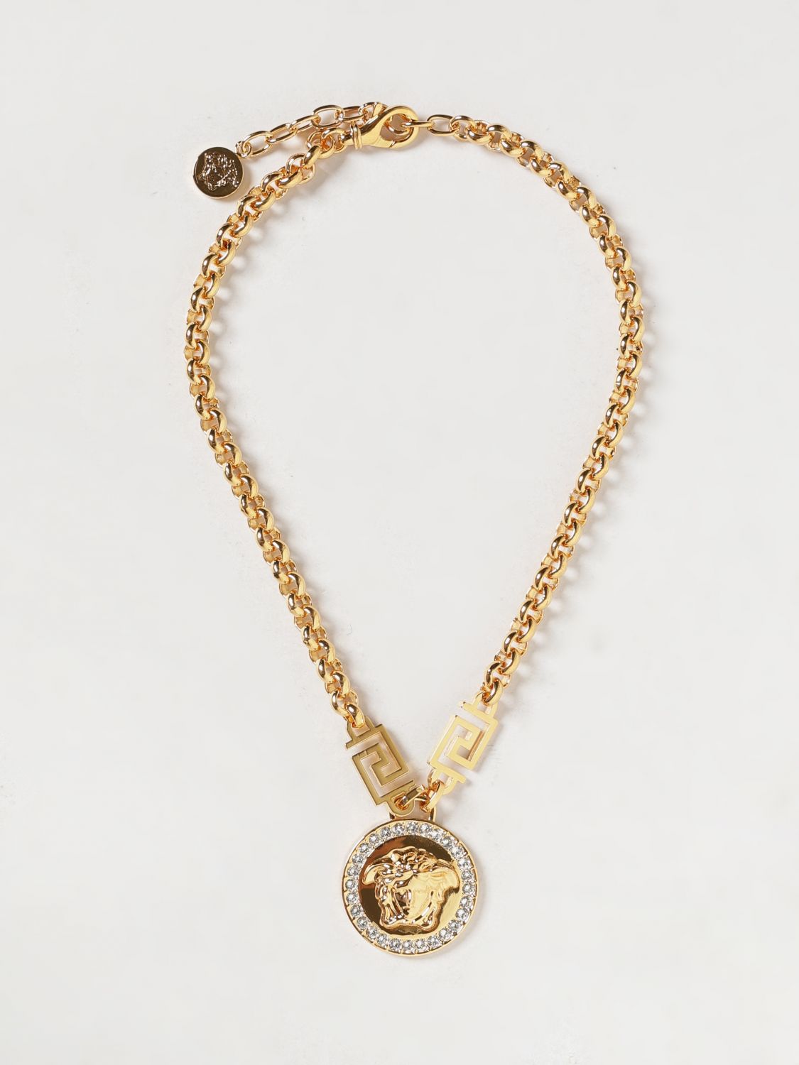 Versace Women Versace Medusa Gold-Tone Brass Necklace With Rhinestones And Adjustable Closure VERSACE