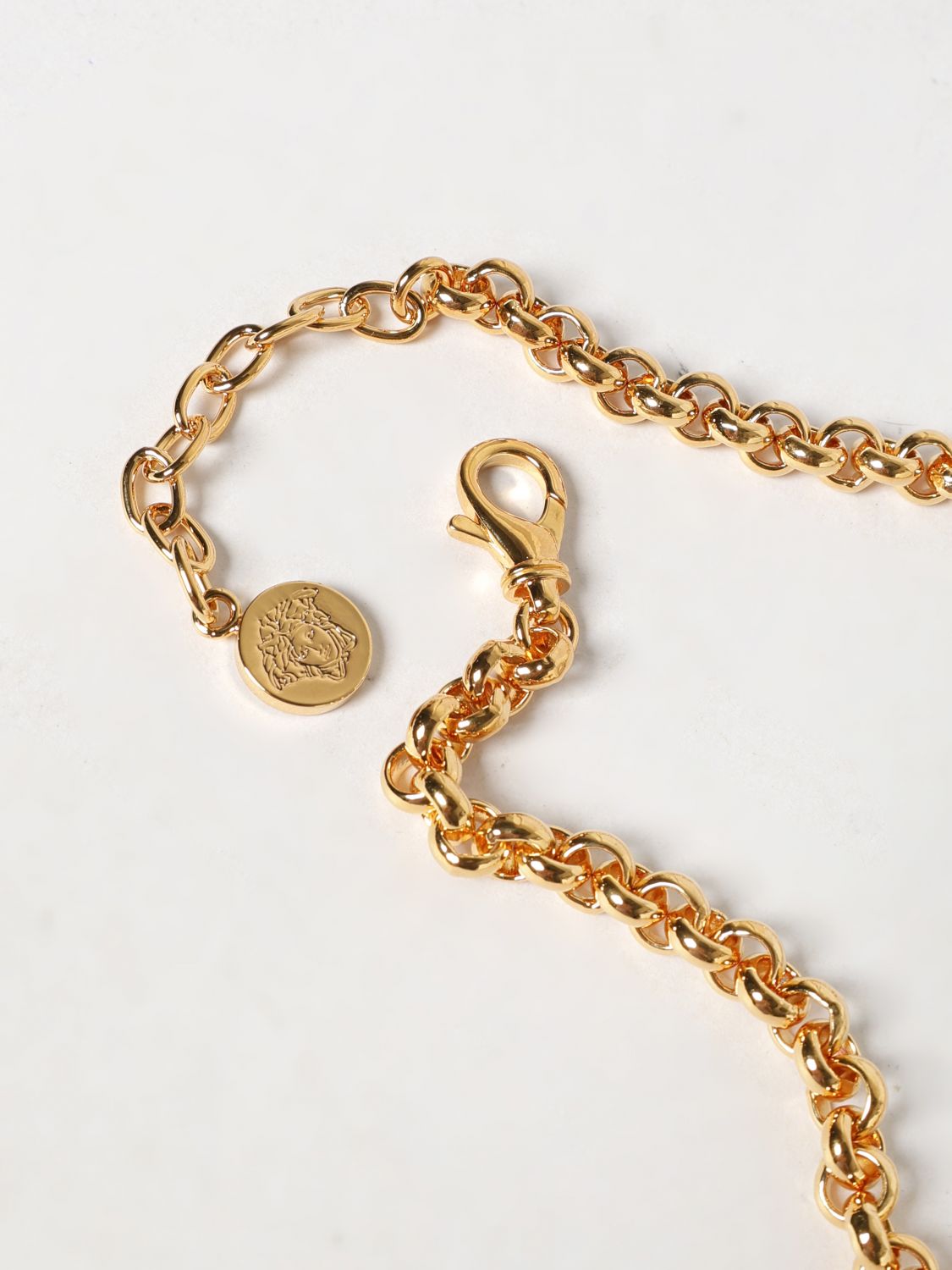 Versace Women Versace Medusa Gold-Tone Brass Necklace With Rhinestones And Adjustable Closure VERSACE