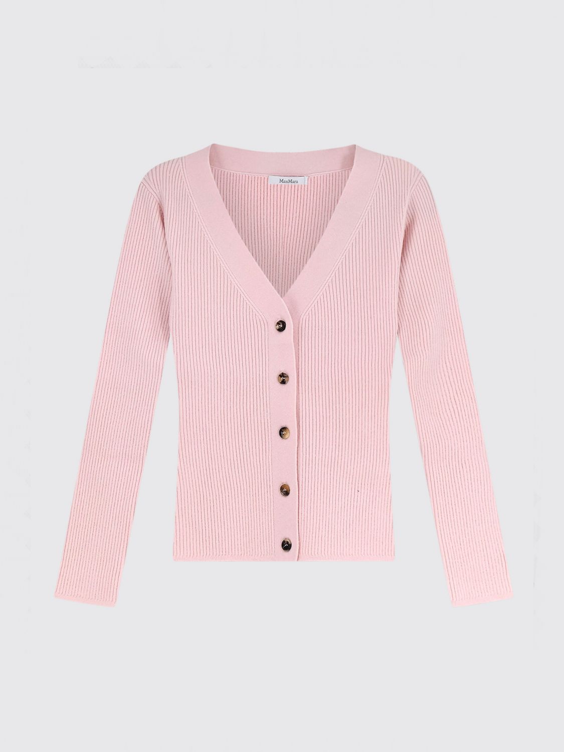 Max Mara Women Ribbed V-Neck Max Mara Cardigan In Wool And Cashmere MAX MARA