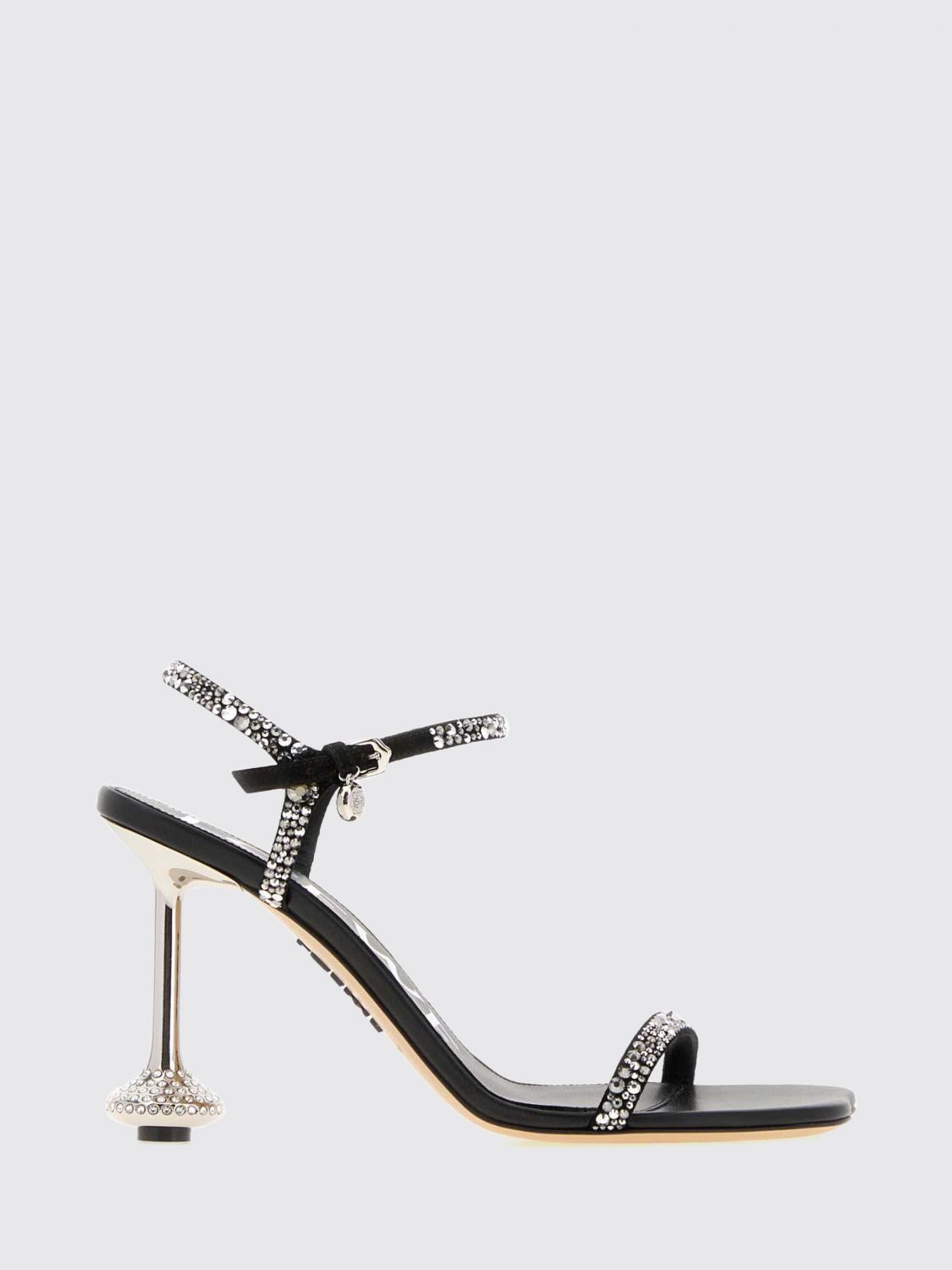 Loewe Women Loewe Toy Suede Sandals With Applied Crystals And Sculptural High Heel LOEWE