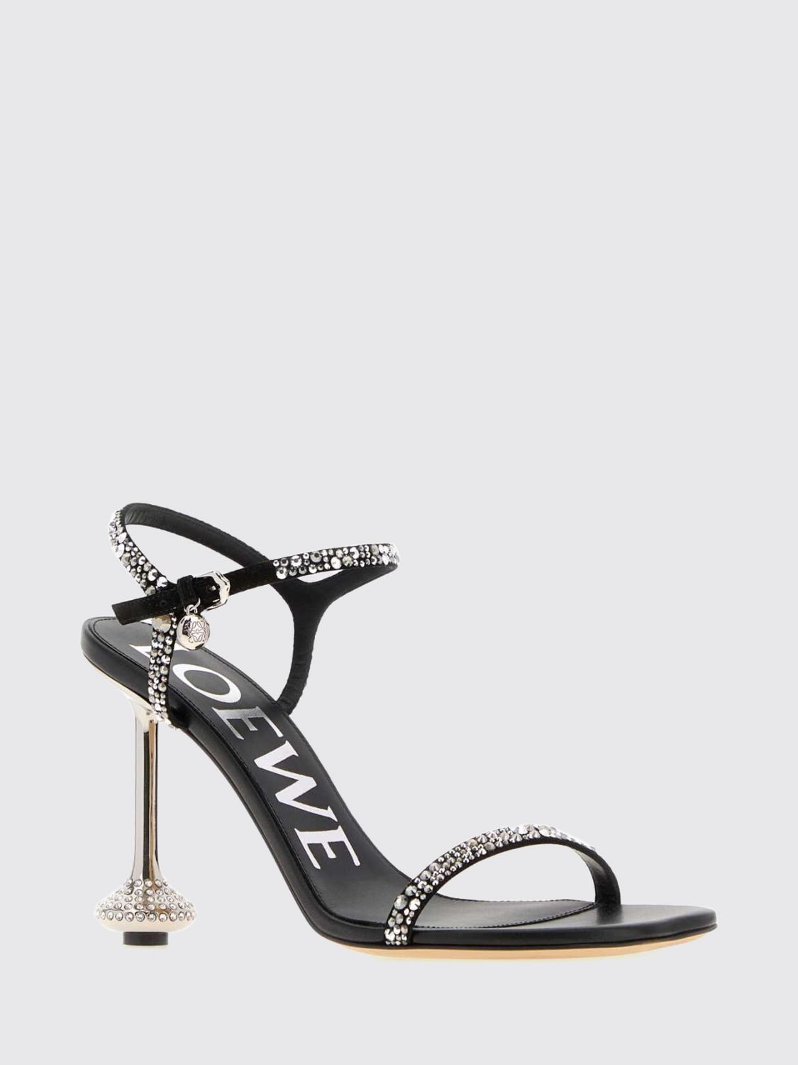 Loewe Women Loewe Toy Suede Sandals With Applied Crystals And Sculptural High Heel LOEWE