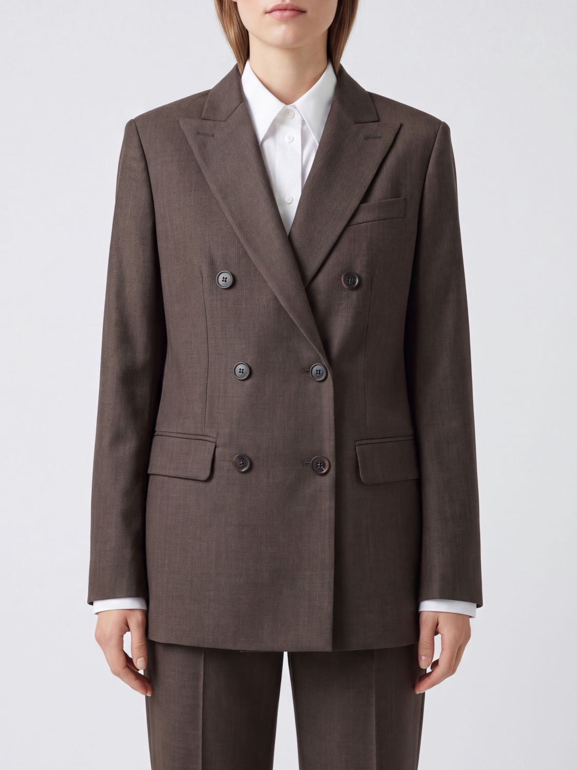 Max Mara Women Double-Breasted Max Mara Blazer In Pure Virgin Wool With Four-Button Closure MAX MARA