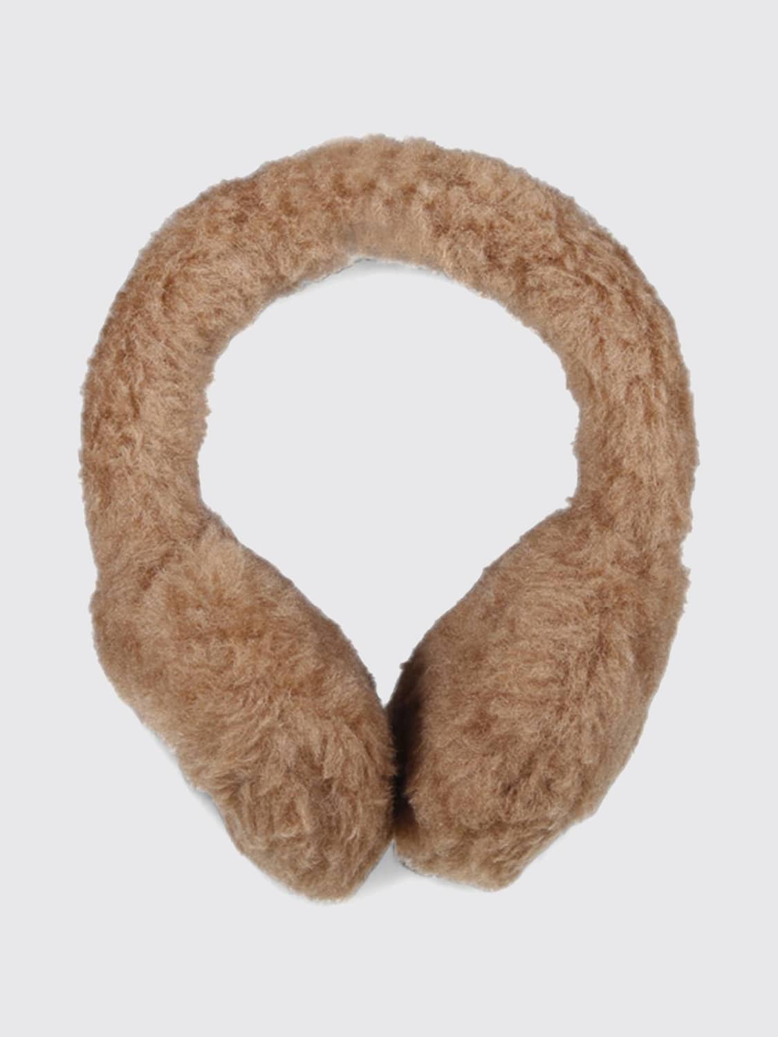 Max Mara Women Max Mara Camel And Silk Earmuffs With Metallic Monogram MAX MARA