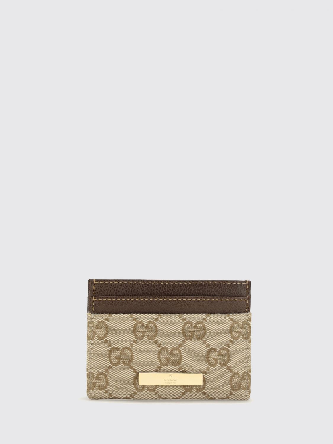Gucci Women Gucci Gg Supreme Canvas Card Holder With Metal Logo Plaque GUCCI