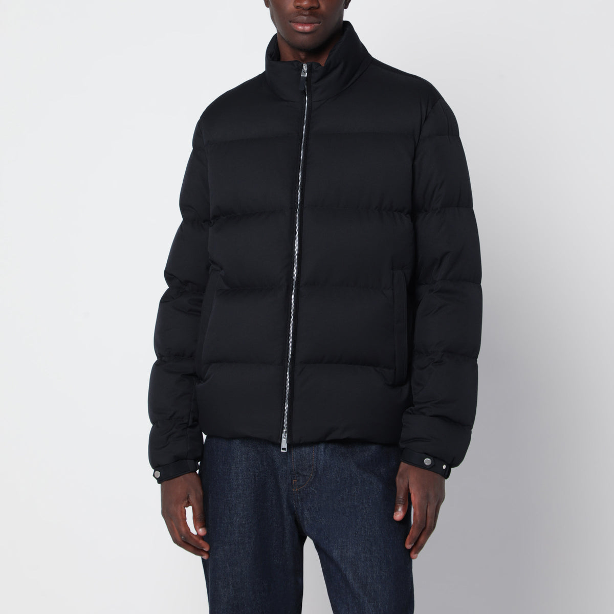 Zegna Navy Blue Zip-Up Down Jacket Men ZEGNA