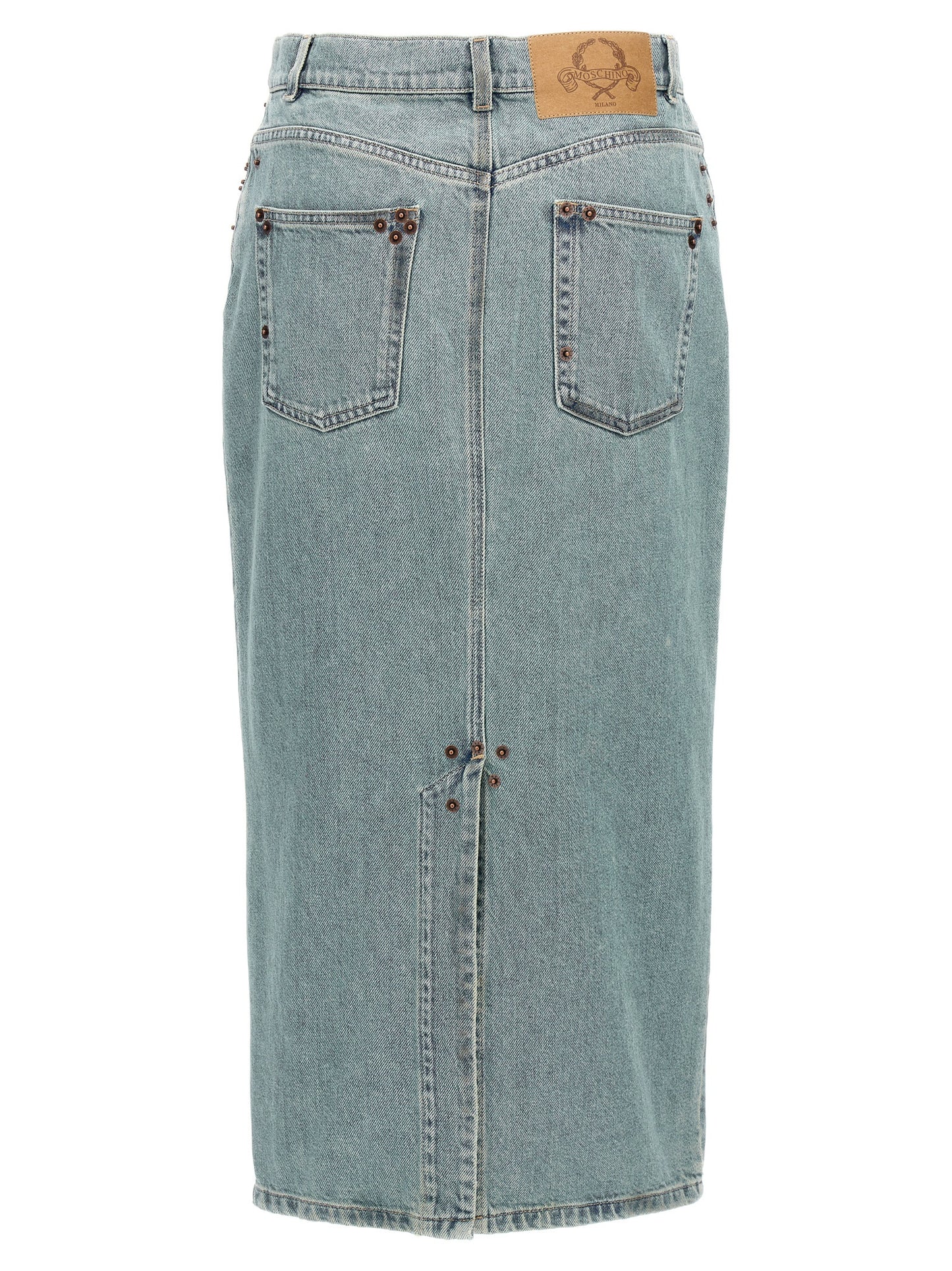 Moschino Women Rivets Denim Skirt MOSCHINO