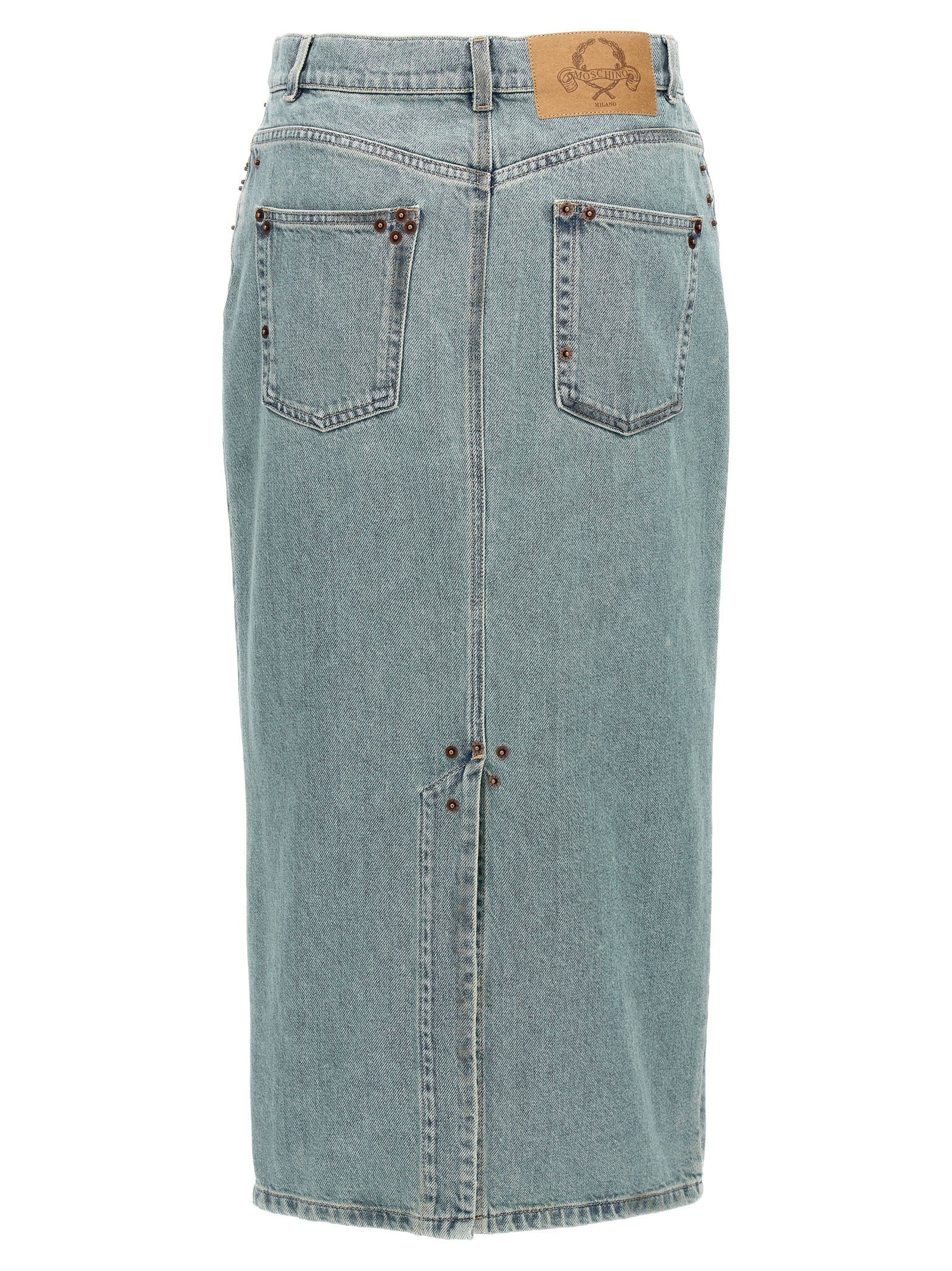 Moschino Women Rivets Denim Skirt MOSCHINO