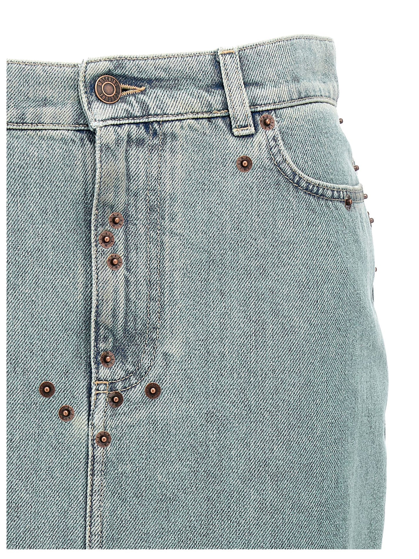 Moschino Women Rivets Denim Skirt MOSCHINO
