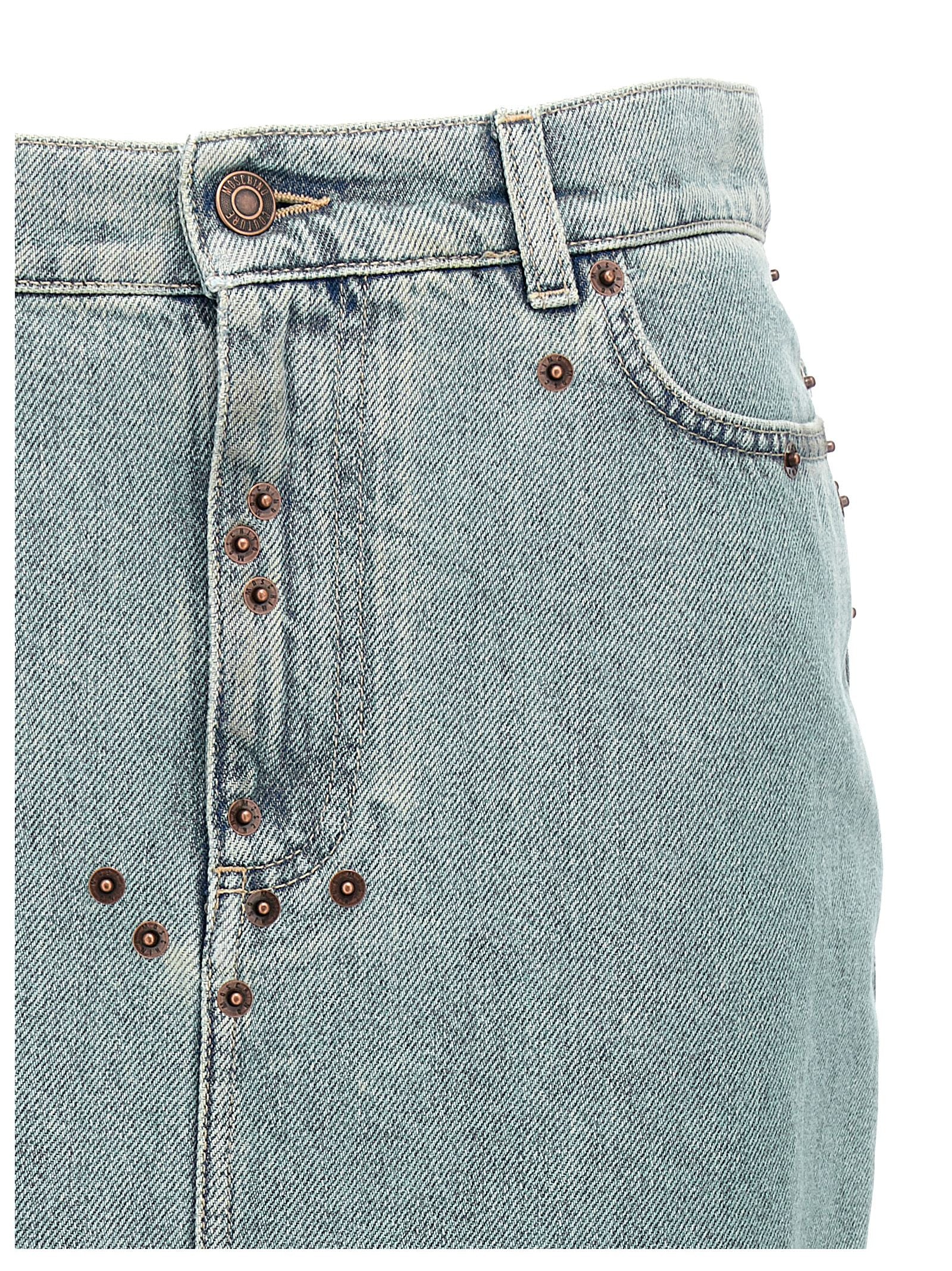 Moschino Women Rivets Denim Skirt MOSCHINO