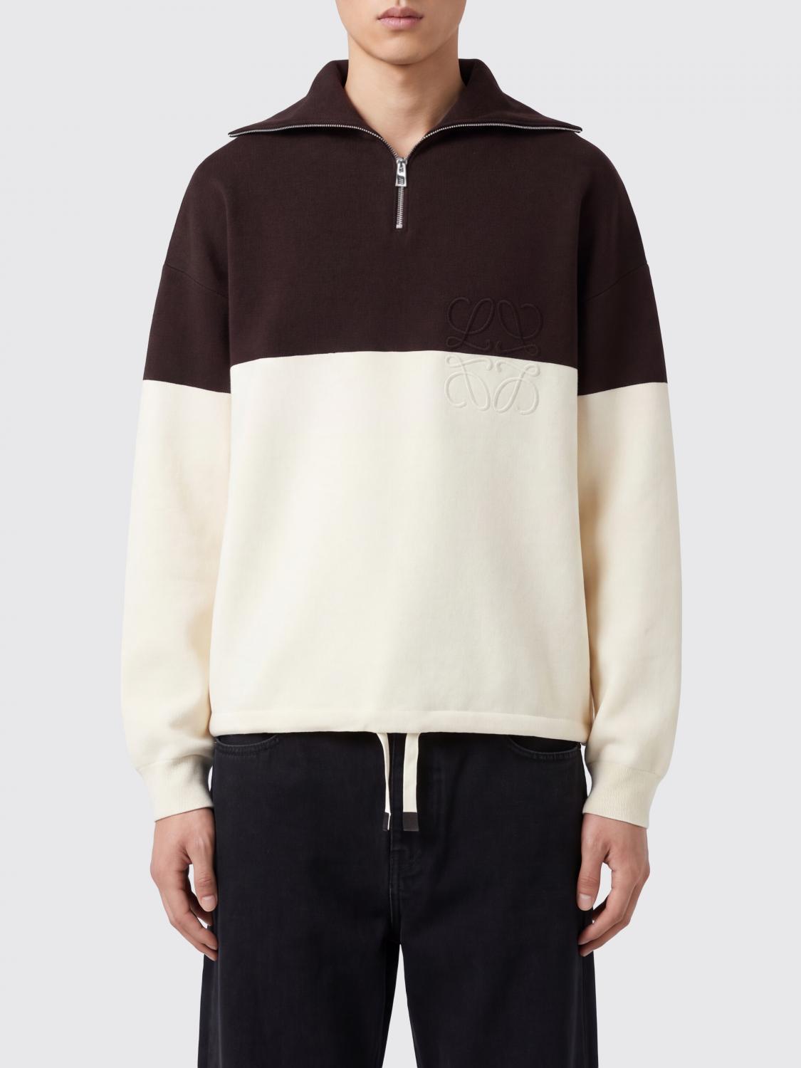 Loewe Men Bicolour Half-Zip Sweater Loewe In A Cotton Blend With A High Neck And Drawstring LOEWE