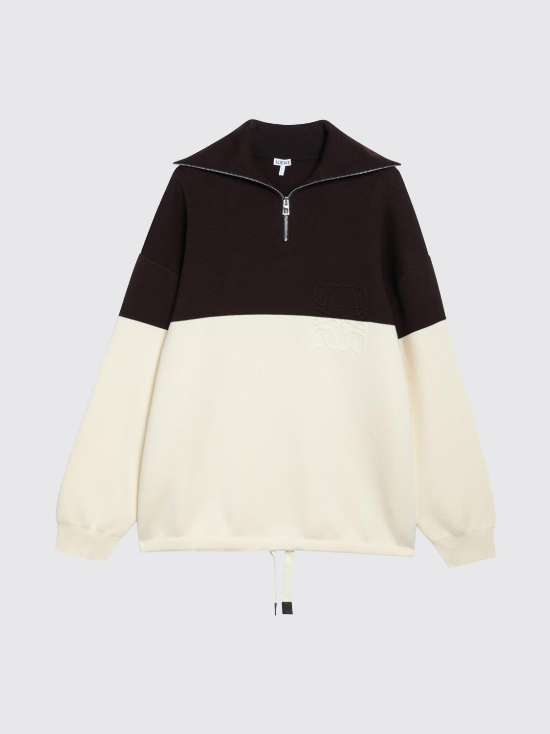 Loewe Men Bicolour Half-Zip Sweater Loewe In A Cotton Blend With A High Neck And Drawstring LOEWE
