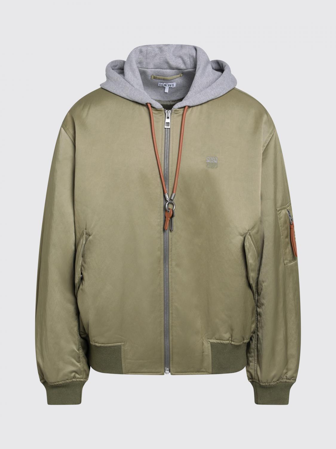 Loewe Men Single-Breasted Loewe Bomber Jacket In Polyester With Hood And Zip Closure LOEWE