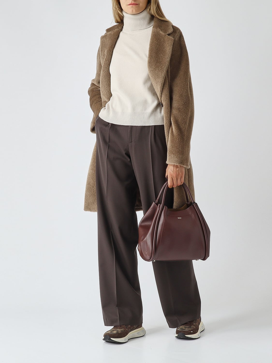 Max Mara Women Marins Smooth Leather Handbag Max Mara With Double Handle MAX MARA