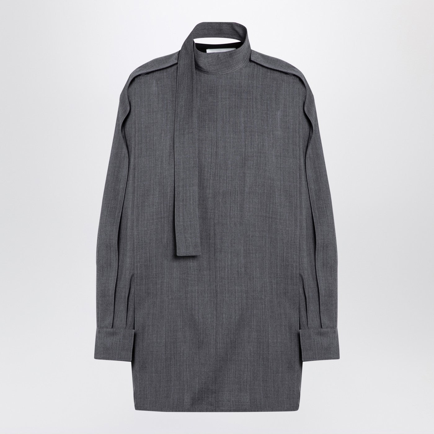 Jil Sander Grey Wool Shirt With Scarf Women JIL SANDER