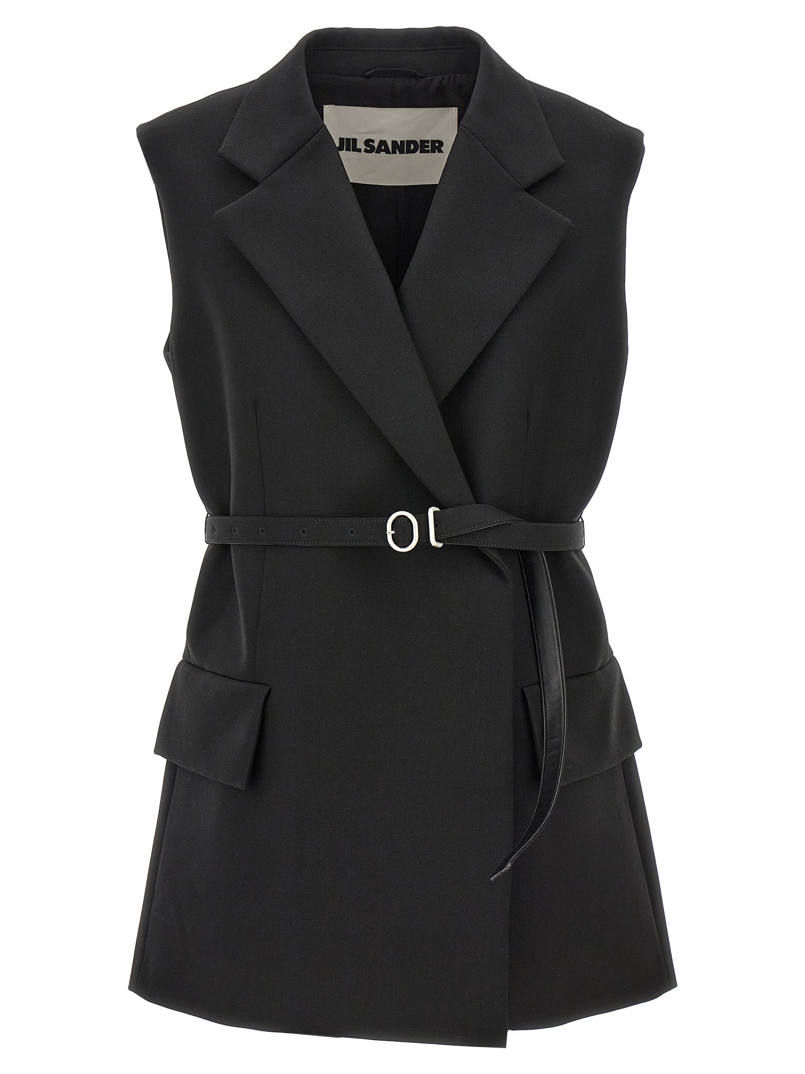 Jil Sander Women Belt Wool Vest JIL SANDER