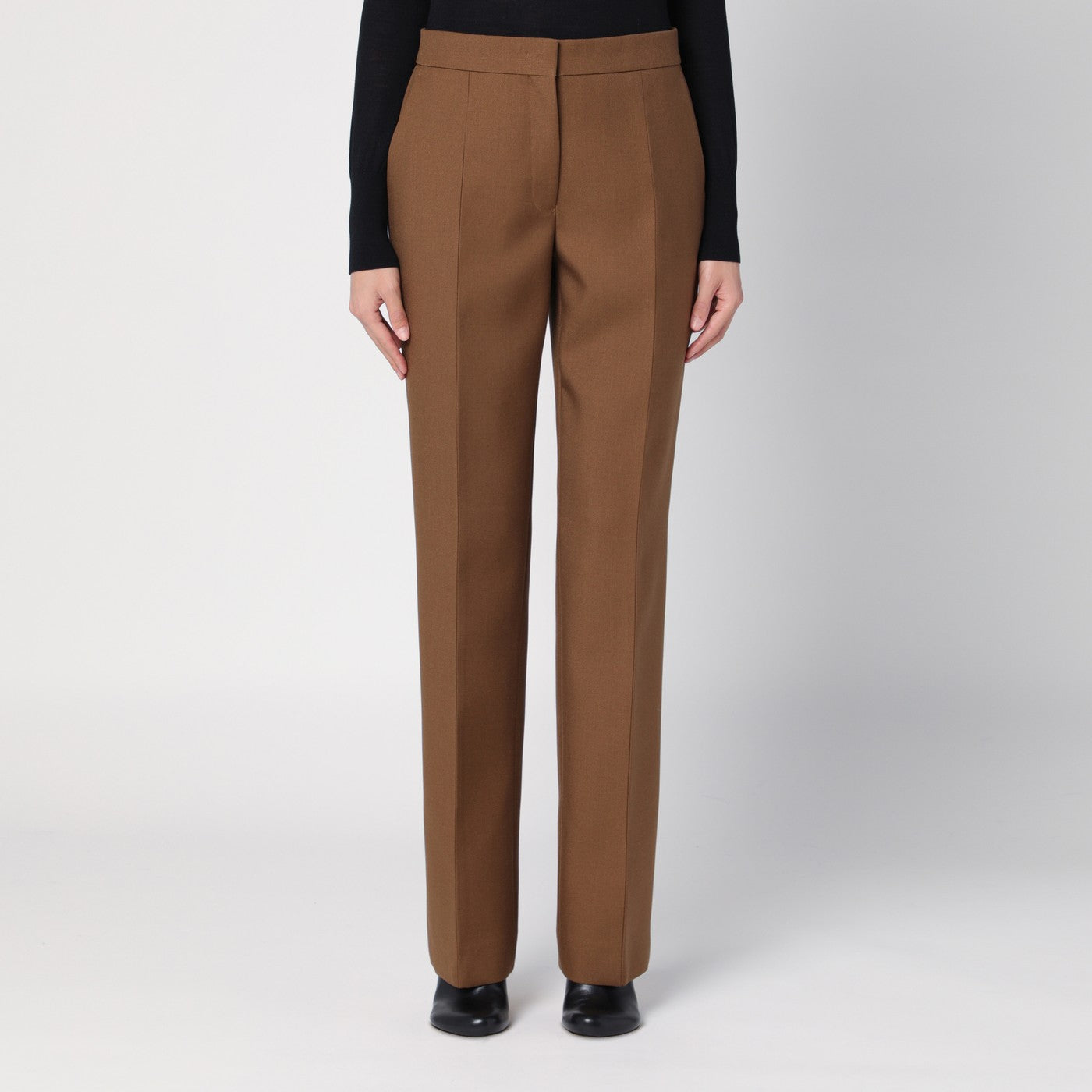 Jil Sander Brown Wool Trousers Women JIL SANDER