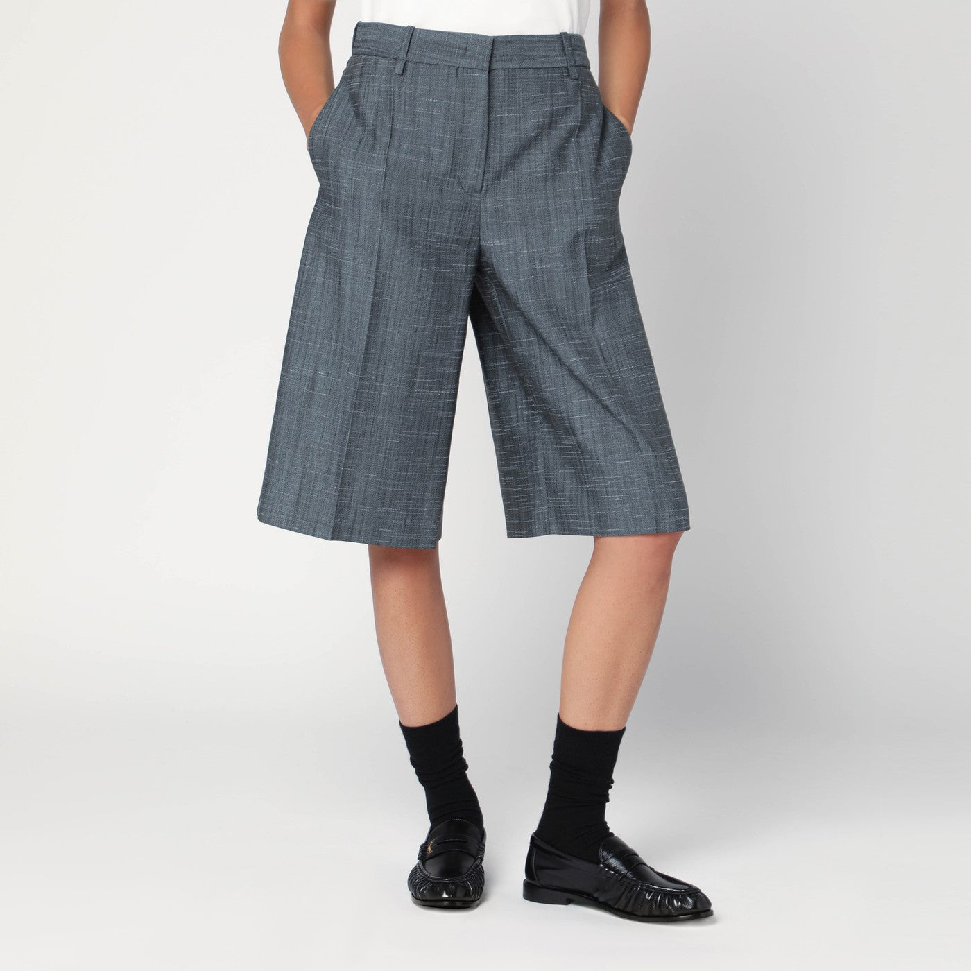 Jil Sander Bermuda In Lana Dark Sky Women JIL SANDER