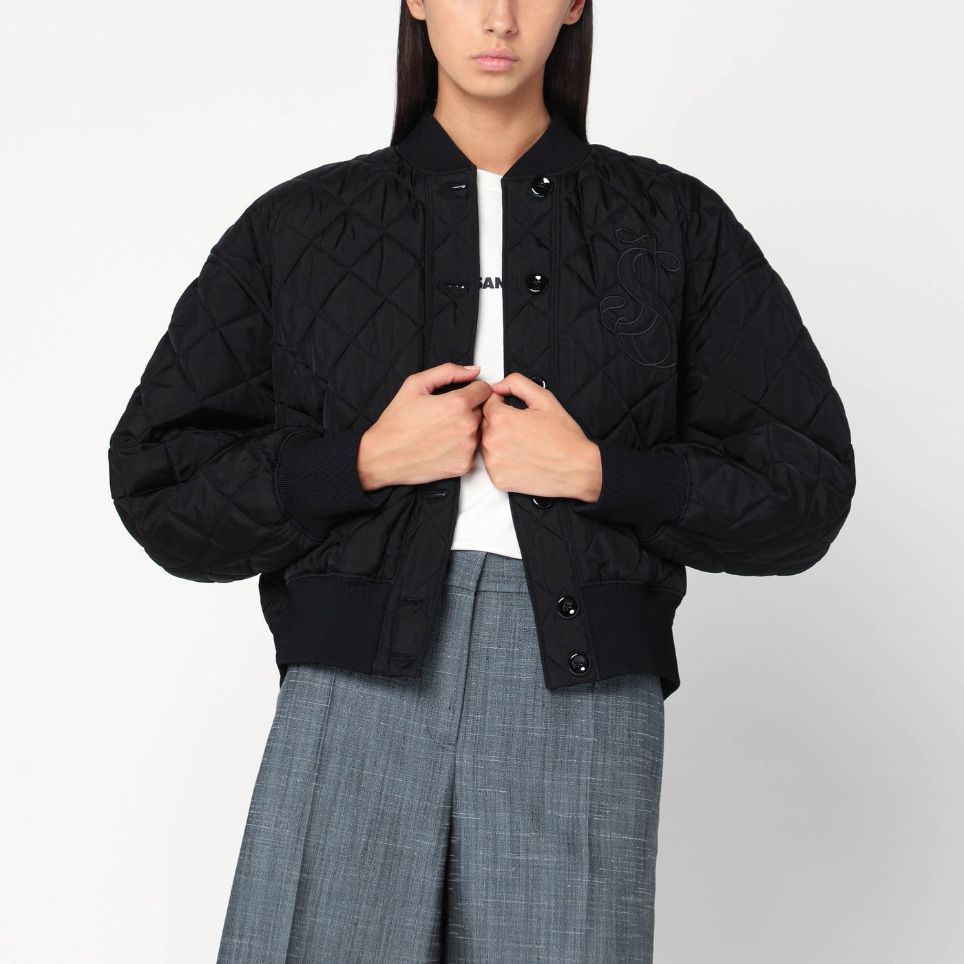 Jil Sander Quilted Black Bomber Women JIL SANDER