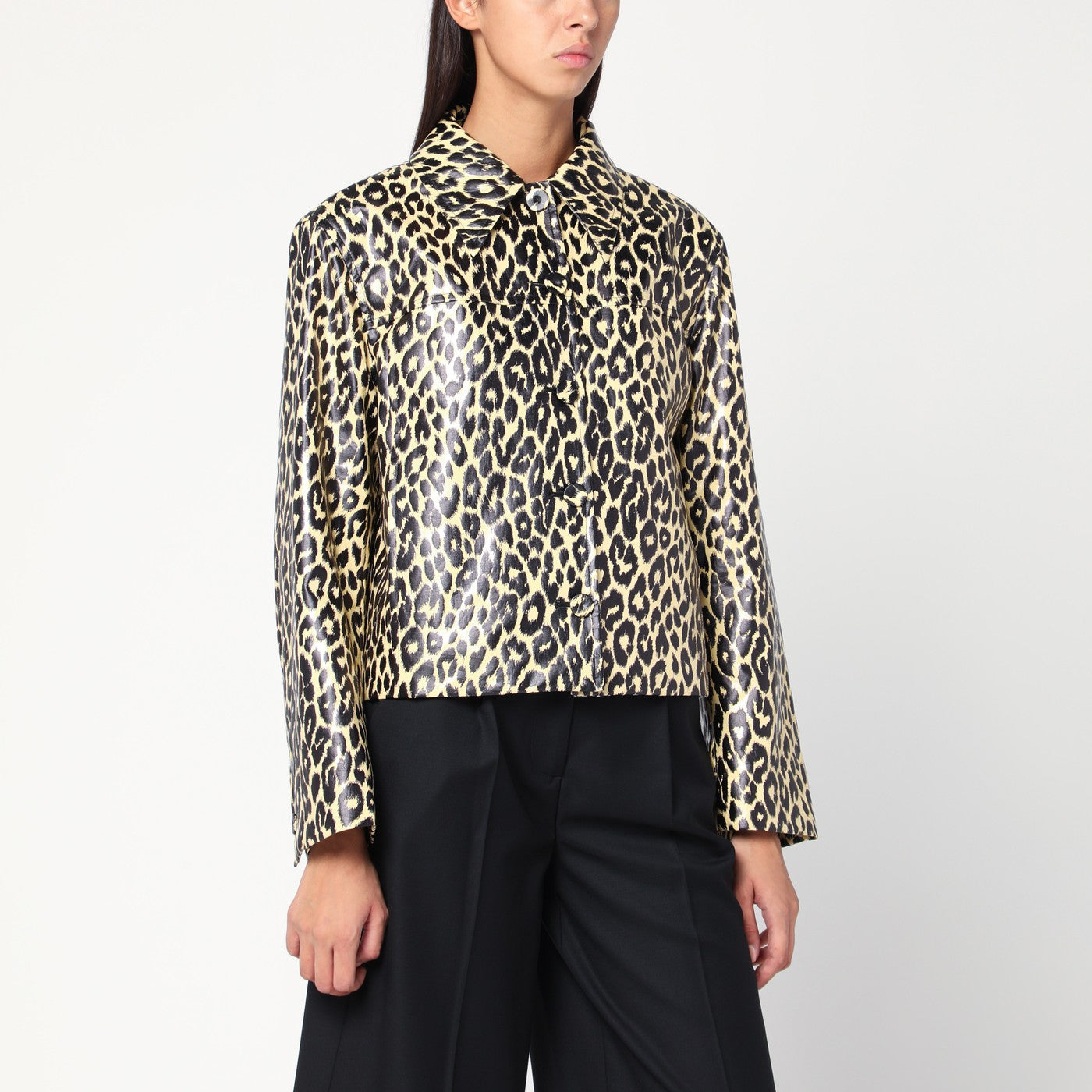 Jil Sander Leopard Print Jacket In Coated Fabric Women JIL SANDER