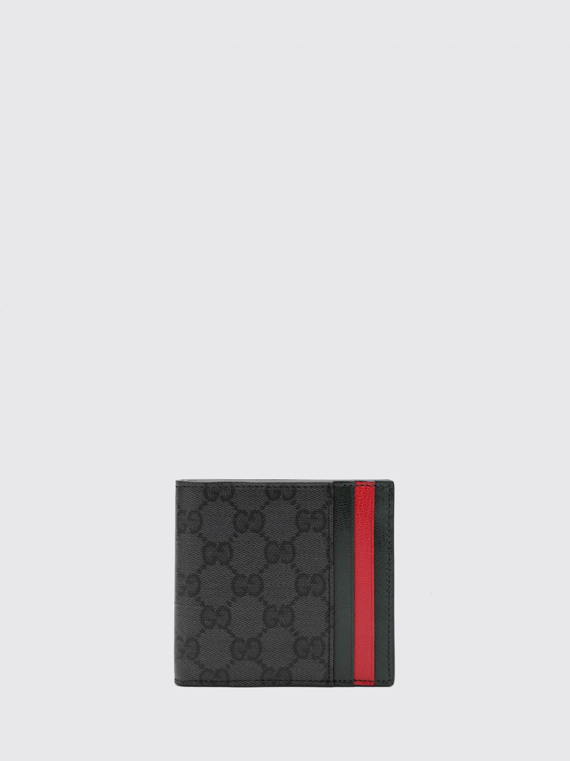 Gucci Men Gg Supreme Monogram Bifold Wallet Gucci With Stripe Detail GUCCI