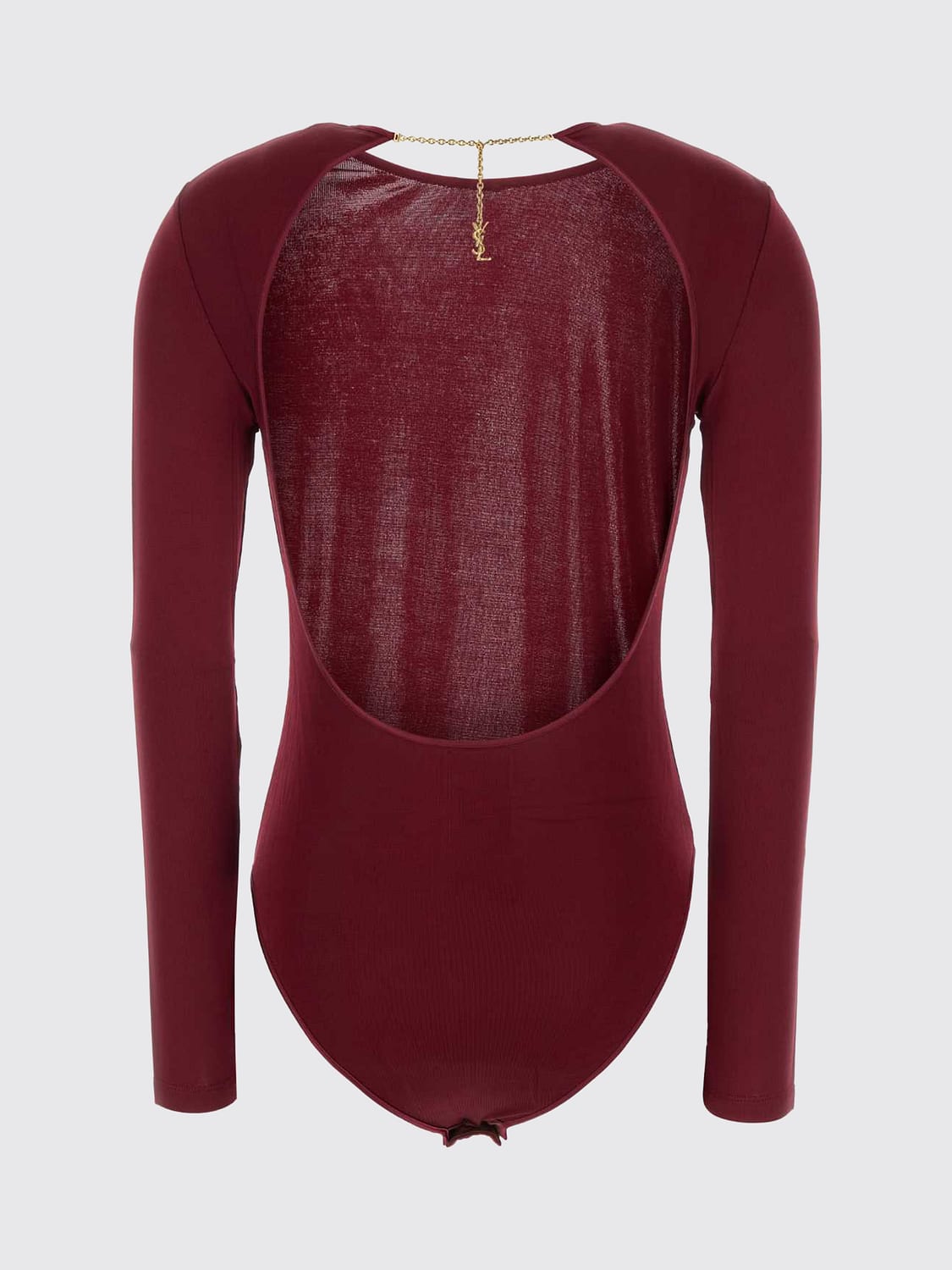 Saint Laurent Women Saint Laurent Long-Sleeved Slim Fit Bodysuit In Stretch-Cotton Knit SAINT LAURENT