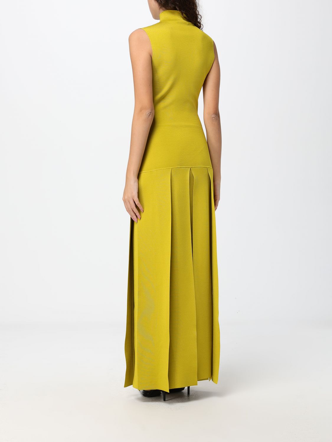 Alaia Women Long Off-The-Shoulder Slim Fit Sheath Dress Alaia In Silk Blend ALAIA