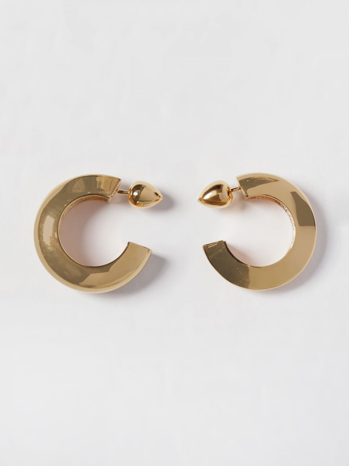 Alaia Women Alaia Gold-Tone Brass Hoop Earrings With Engraved Logo ALAIA
