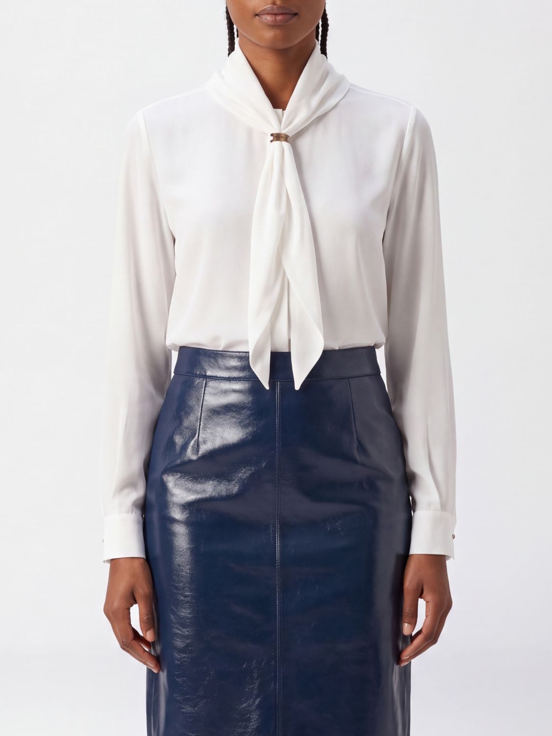Max Mara Women Slim Fit Pussy-Bow Silk Blouse Max Mara MAX MARA