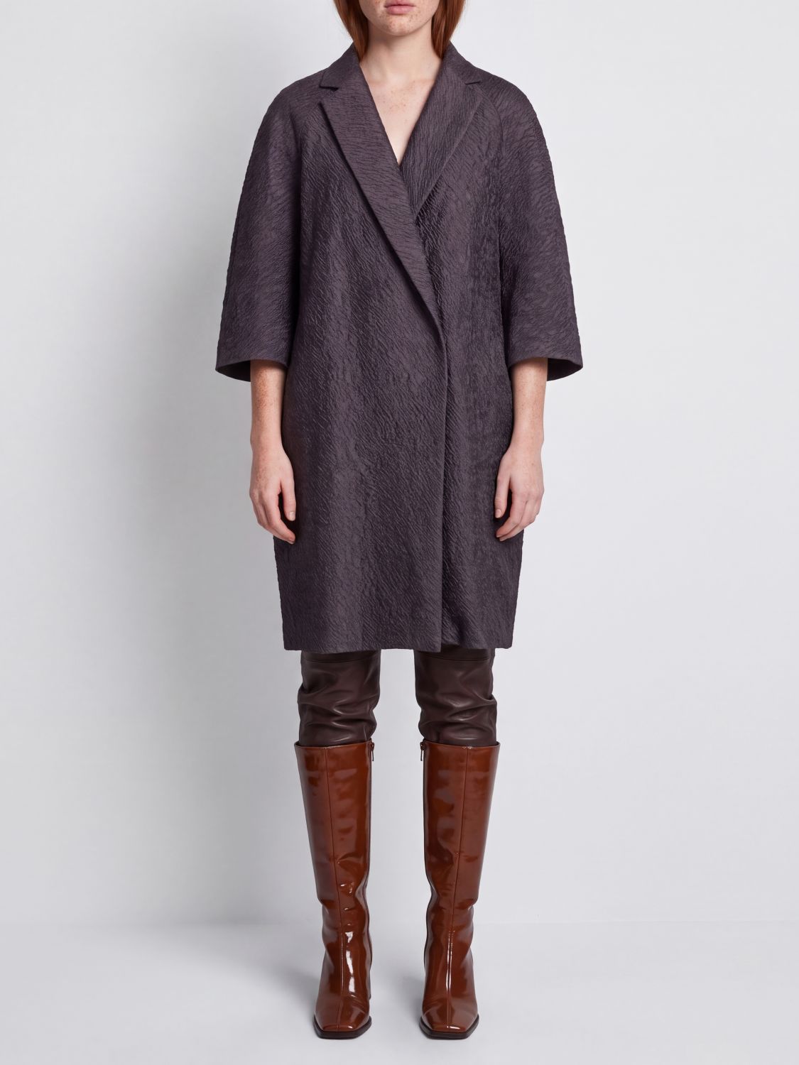 Max Mara Women Knee-Length Double-Breasted Wool Blend Coat Max Mara With Short Sleeves MAX MARA