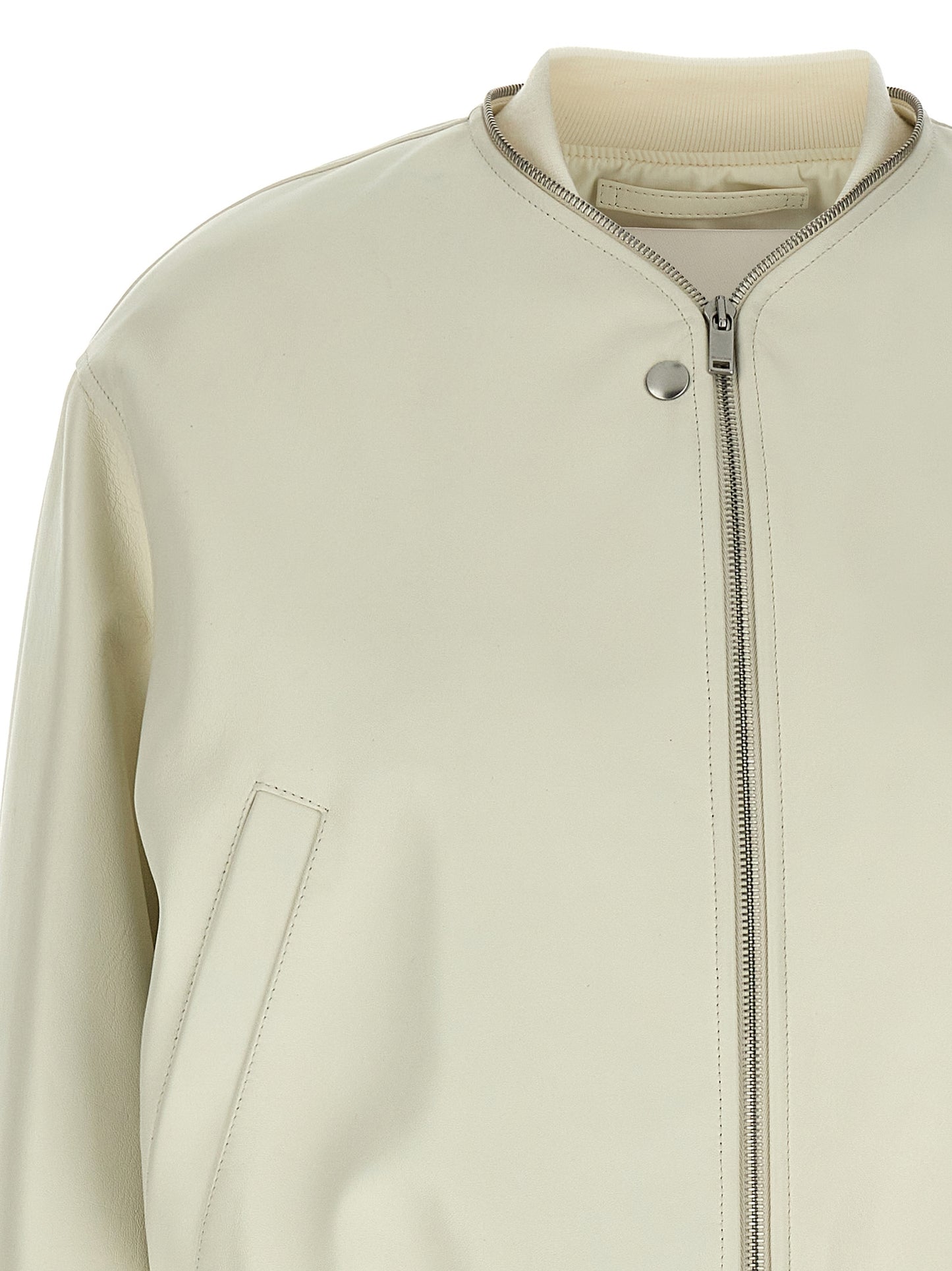 Jil Sander Women Leather Bomber Jacket JIL SANDER