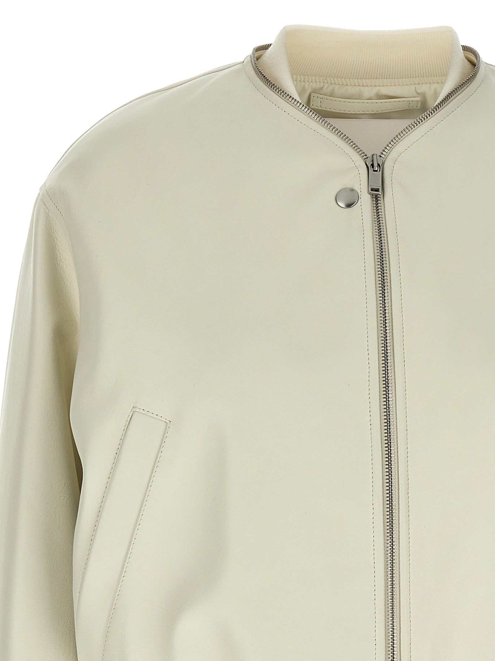 Jil Sander Women Leather Bomber Jacket JIL SANDER