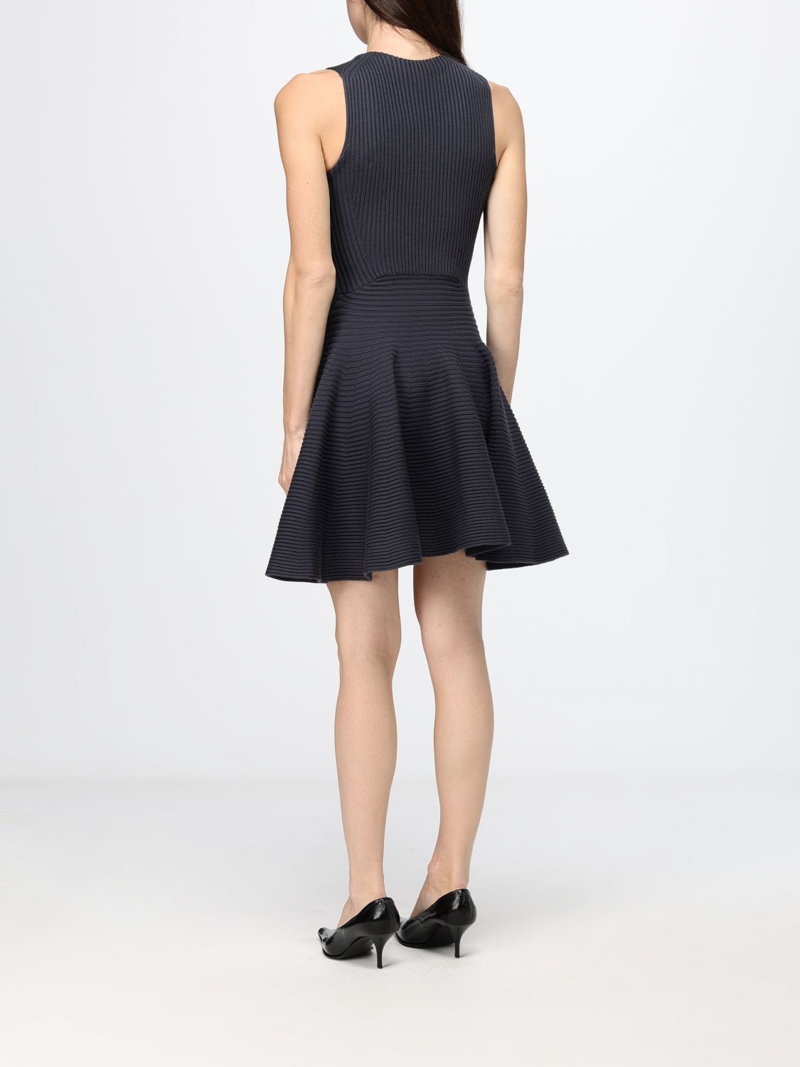 Alaia Women A-Line Off-The-Shoulder Ribbed Wool-Blend Knit Mini Dress Alaia ALAIA