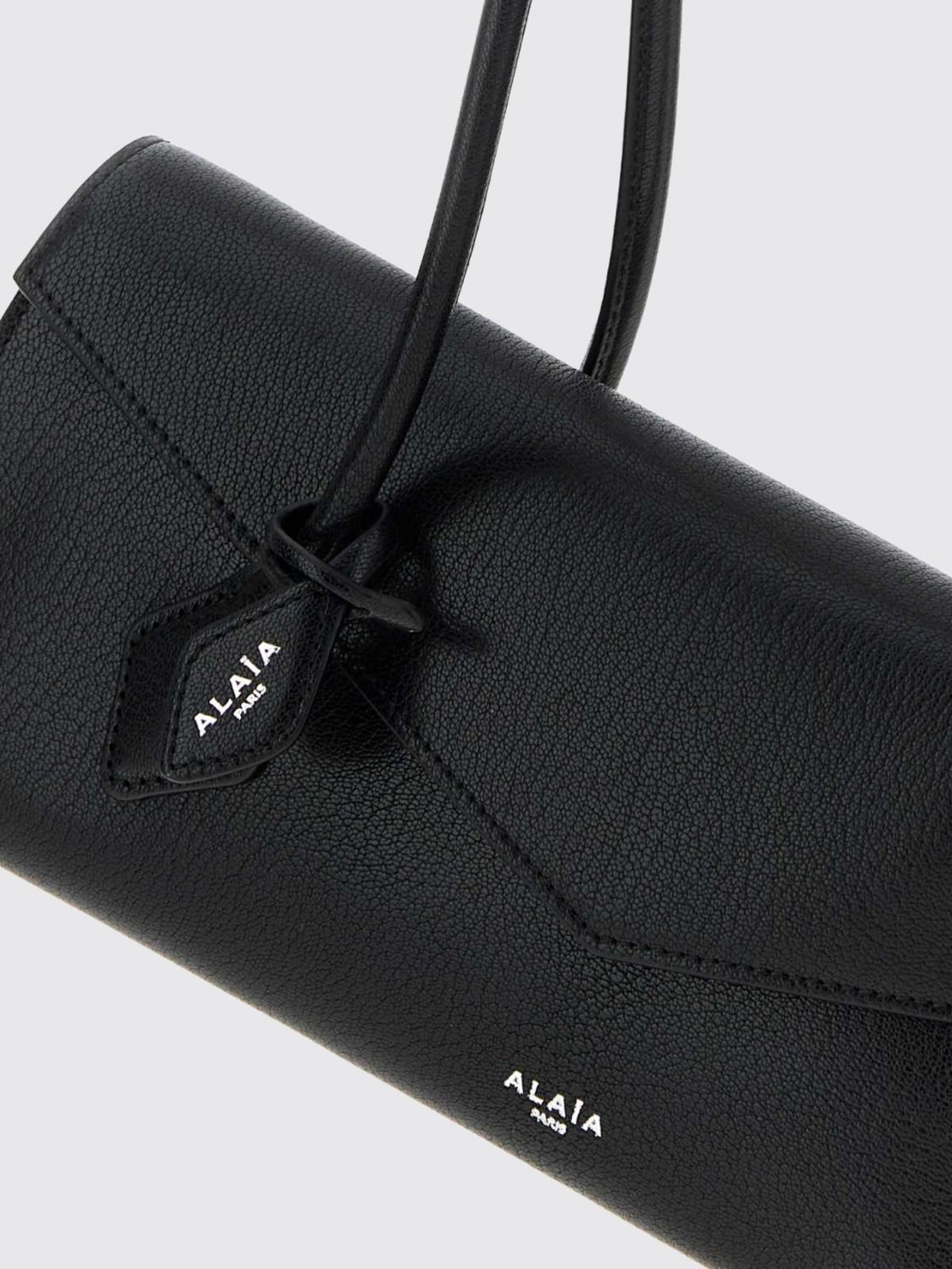 Alaia Women Le Teckel Flap Sheepskin Leather Shoulder Bag Alaia With Double Handle ALAIA