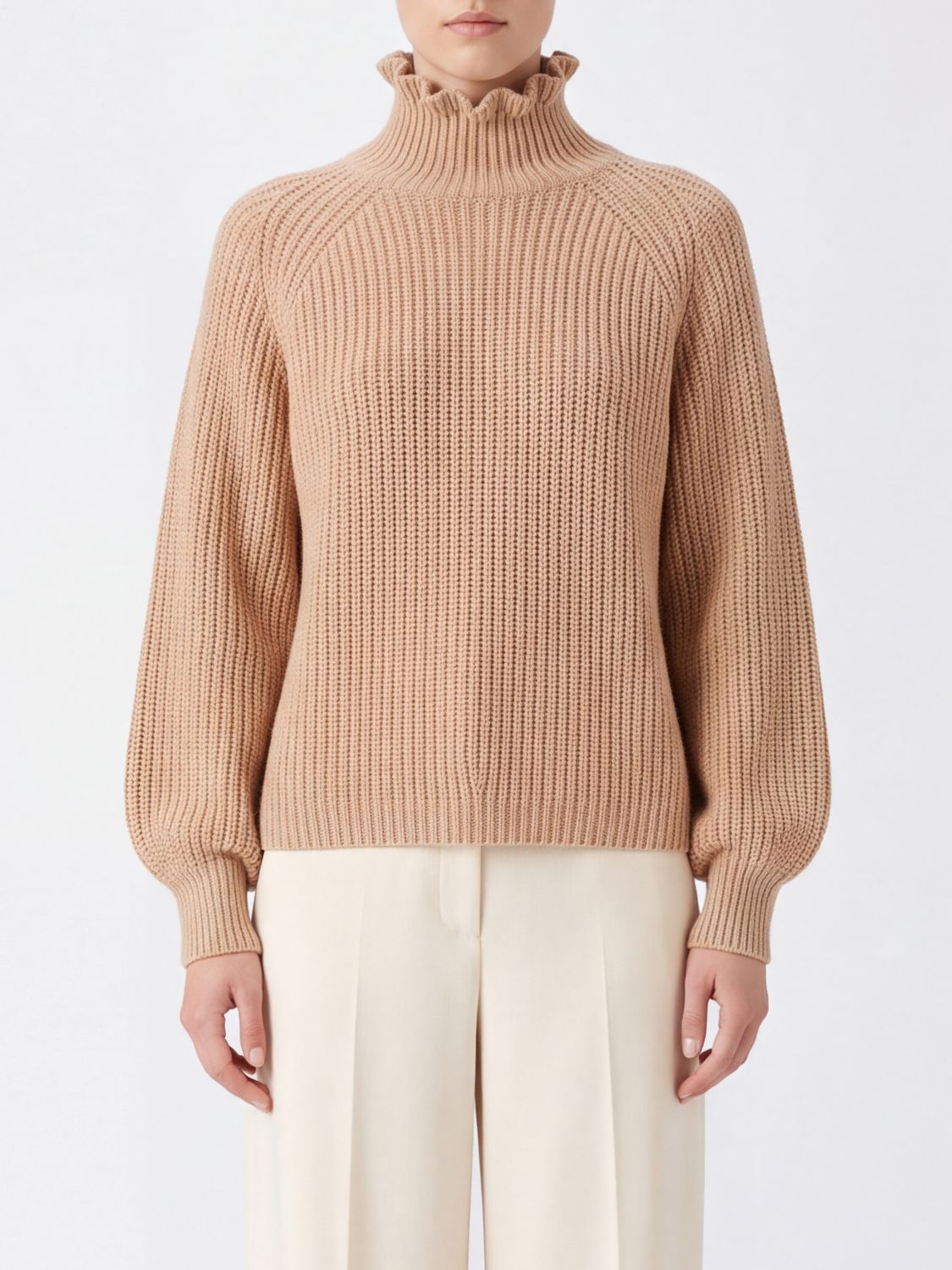 Max Mara Women Max Mara Wool And Cashmere Turtleneck Jumper With Balloon Sleeves MAX MARA