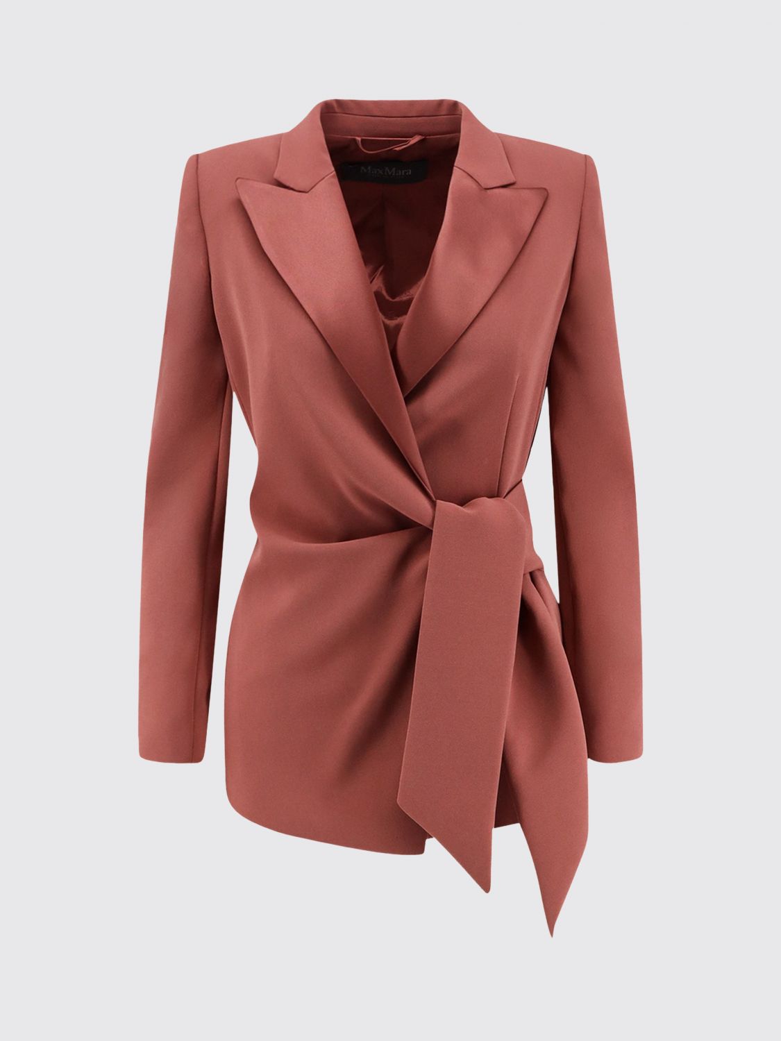 Max Mara Women Max Mara Cropped Cady Wrap Jacket With Peak Lapels And Belt MAX MARA