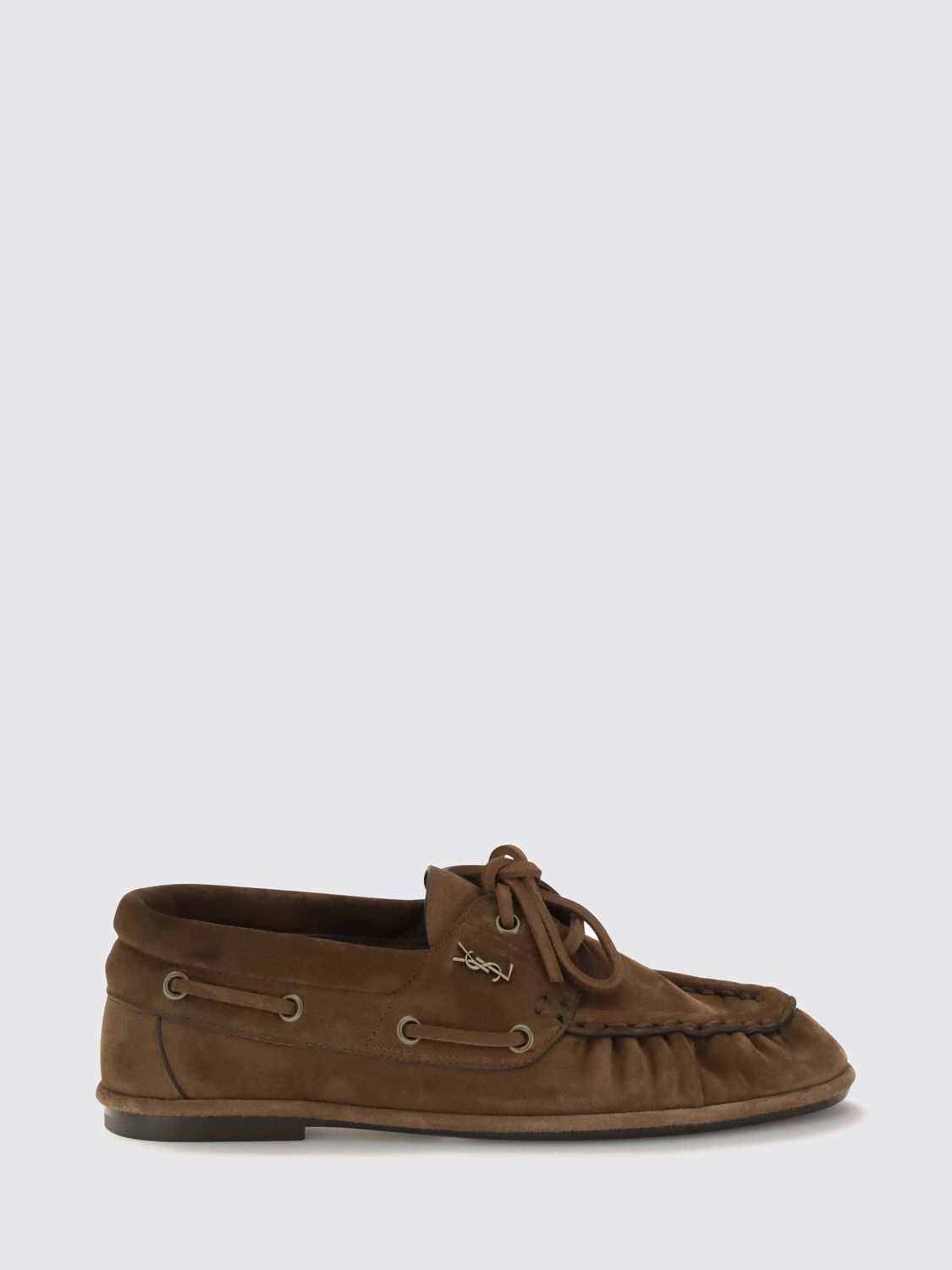 Saint Laurent Women Le Loafer Suede Loafers With Ysl Monogram Saint Laurent