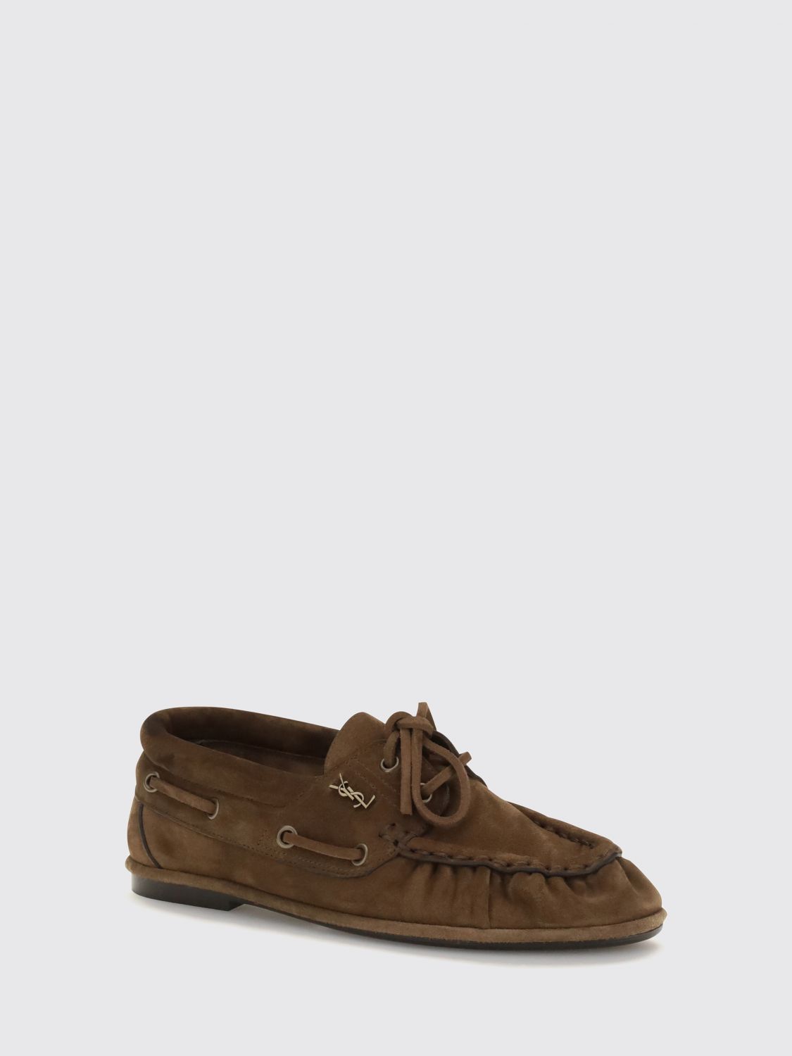 Saint Laurent Women Le Loafer Suede Loafers With Ysl Monogram Saint Laurent SAINT LAURENT