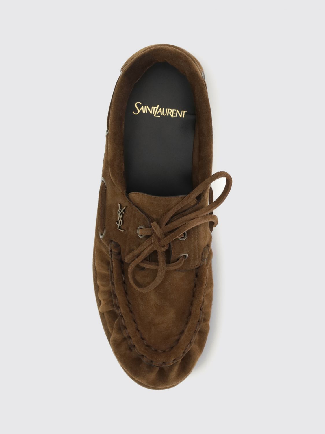 Saint Laurent Women Le Loafer Suede Loafers With Ysl Monogram Saint Laurent SAINT LAURENT
