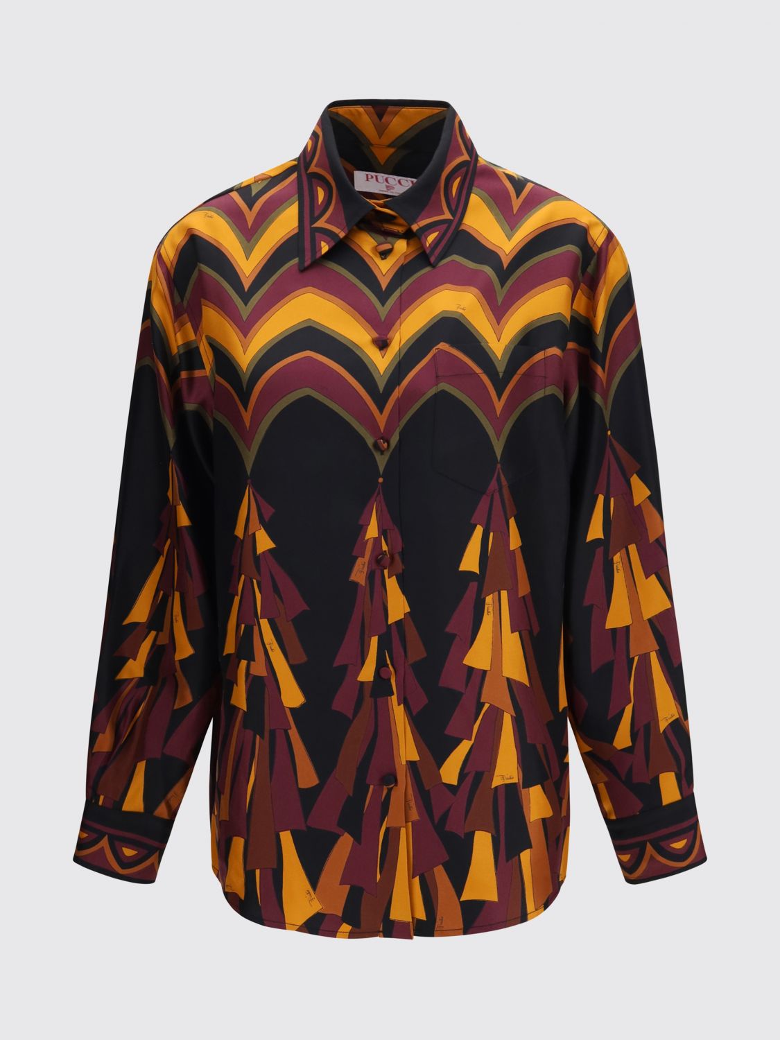 Pucci Women Pucci Printed Pure Silk Shirt With Classic Collar PUCCI