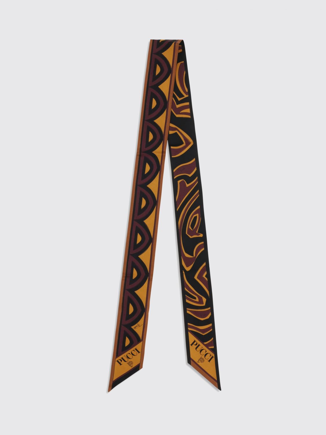 Pucci Women Pucci Fiamme And Baiadera Geometric Print Silk Bandeau Scarf PUCCI