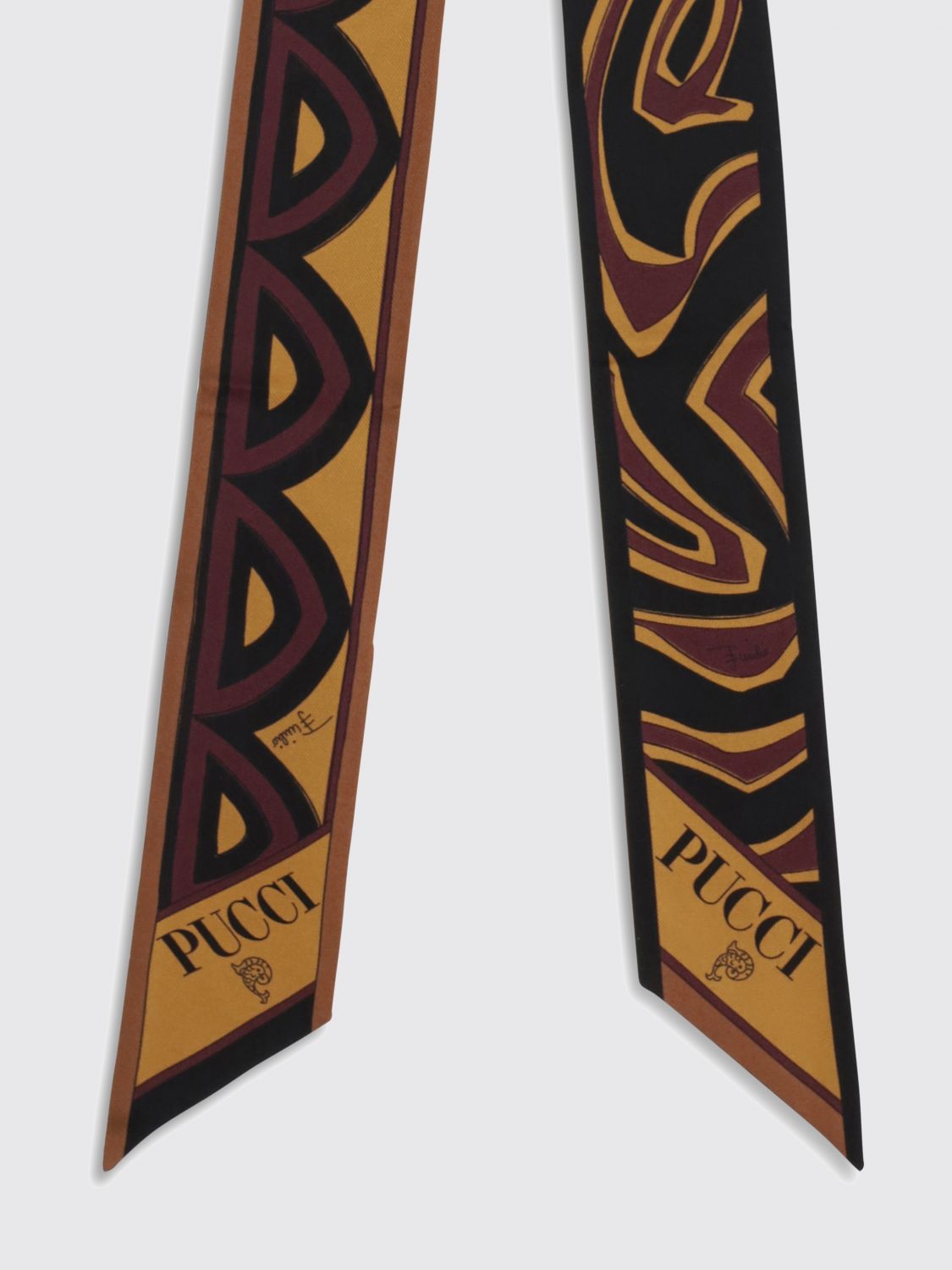 Pucci Women Pucci Fiamme And Baiadera Geometric Print Silk Bandeau Scarf PUCCI