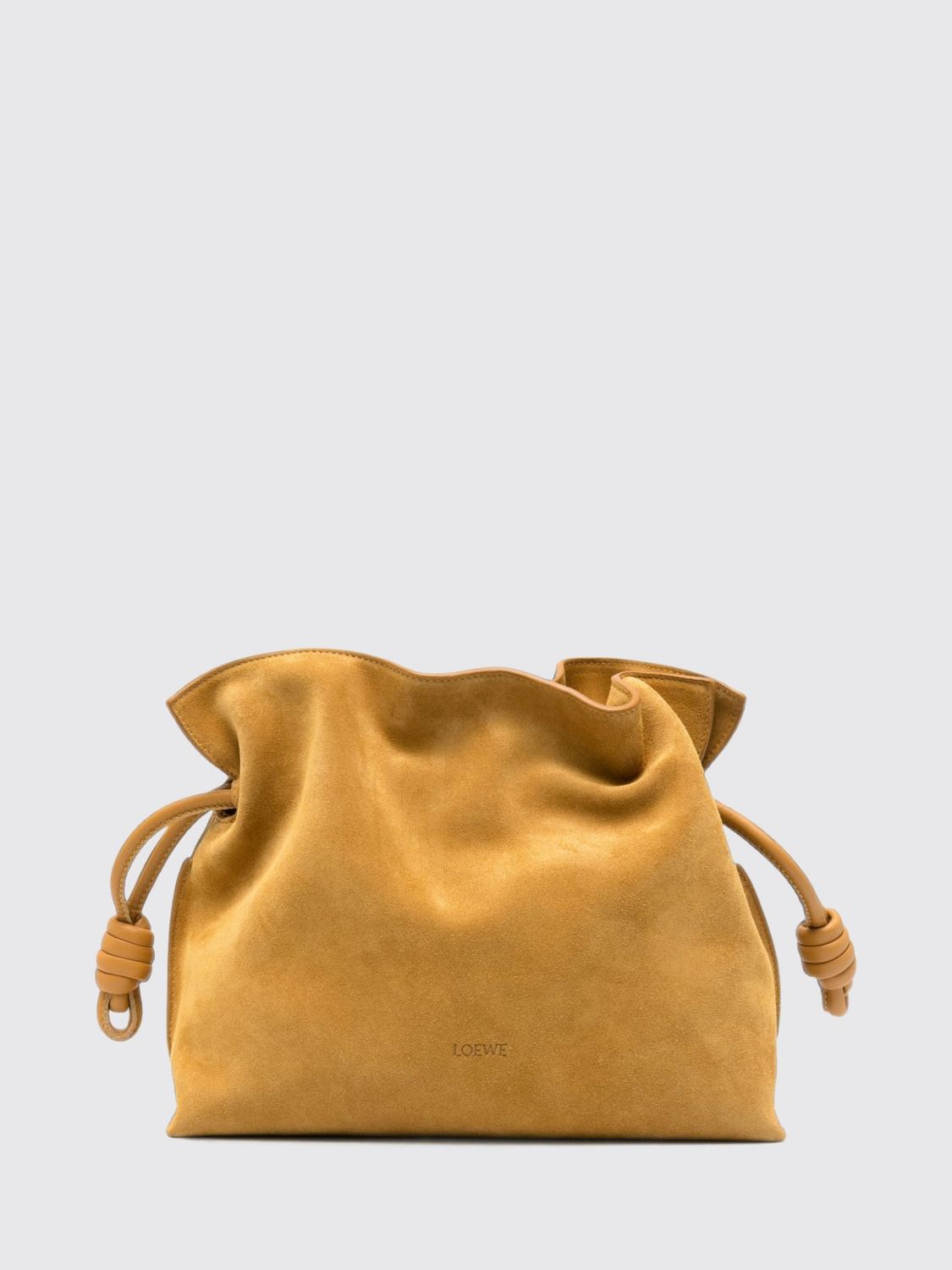 Loewe Women Flamenco Suede Bucket Clutch With Drawstring Loewe LOEWE