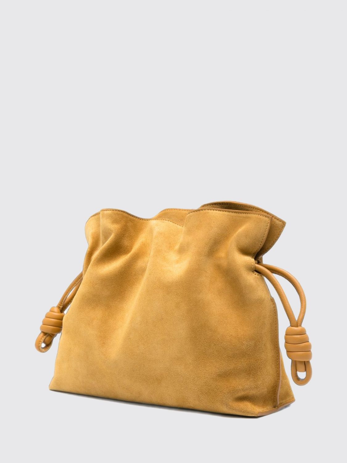 Loewe Women Flamenco Suede Bucket Clutch With Drawstring Loewe LOEWE