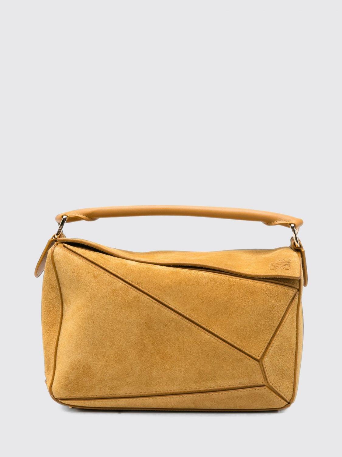 Loewe Women Featherlight Puzzle Suede Handbag With Tubular Handle Loewe LOEWE