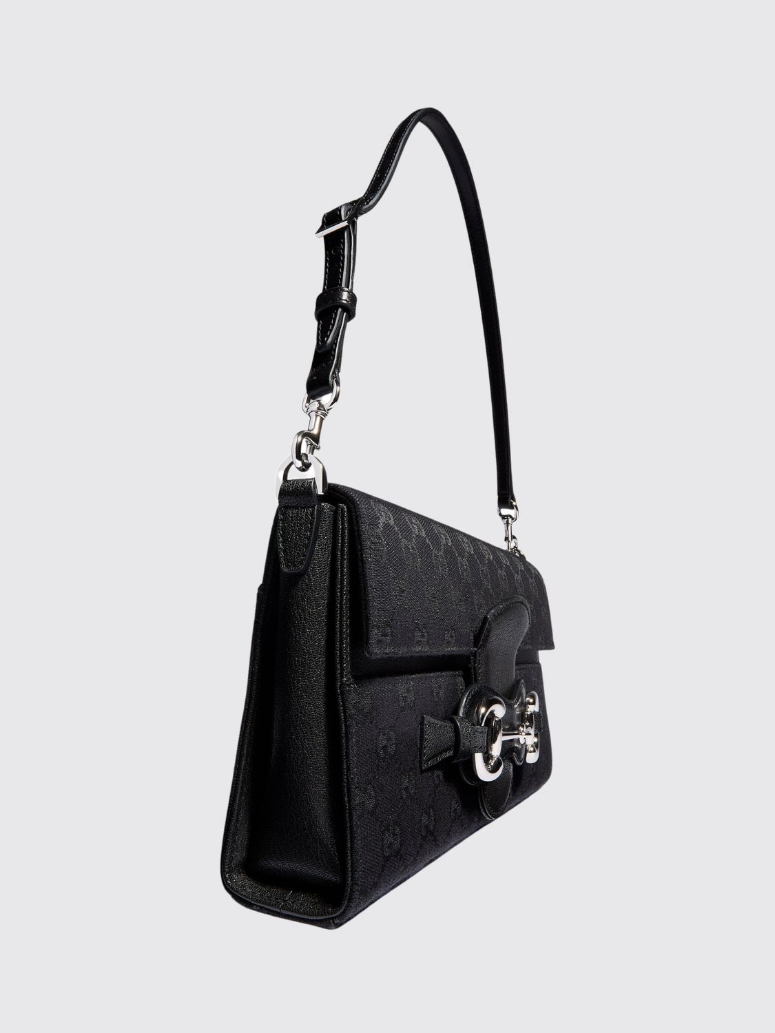 Gucci Women Gucci Horsebit Ristretto Shoulder Bag In Gg Monogram Jacquard GUCCI