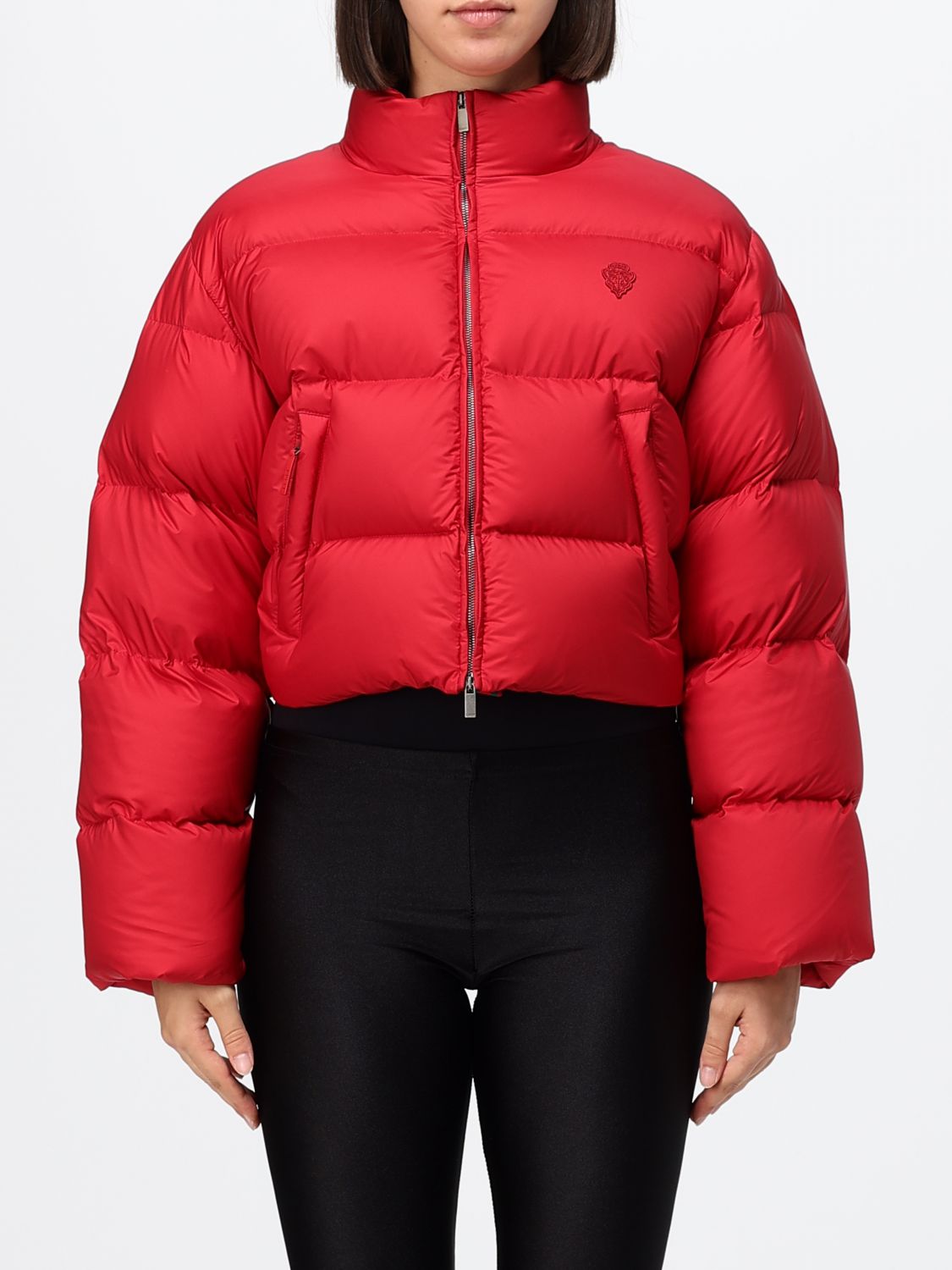 Gucci Women Gucci Cropped Polyester Puffer Jacket With High Neck And Zip Closure GUCCI